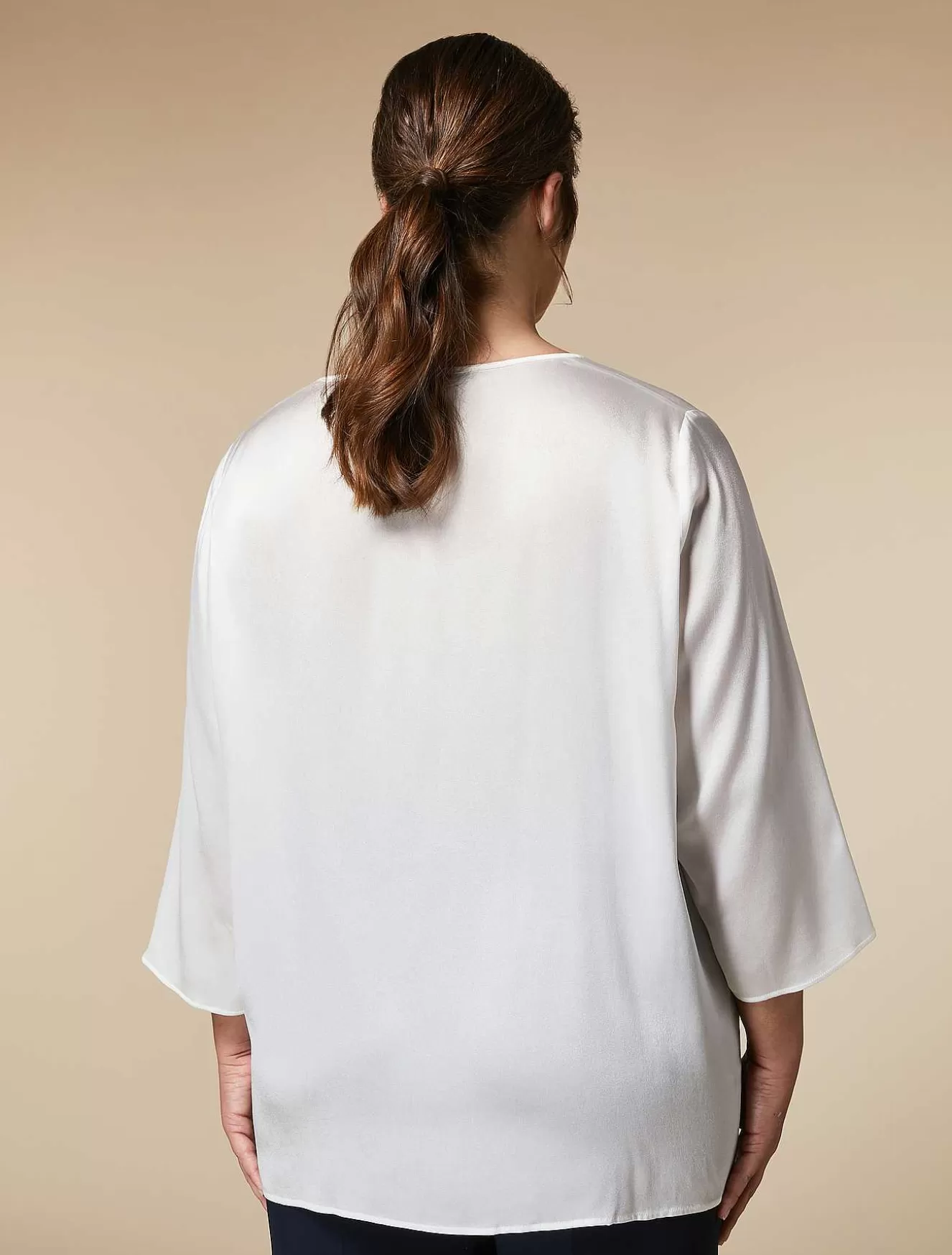 Boxy Satin Blouse-Marina Rinaldi New