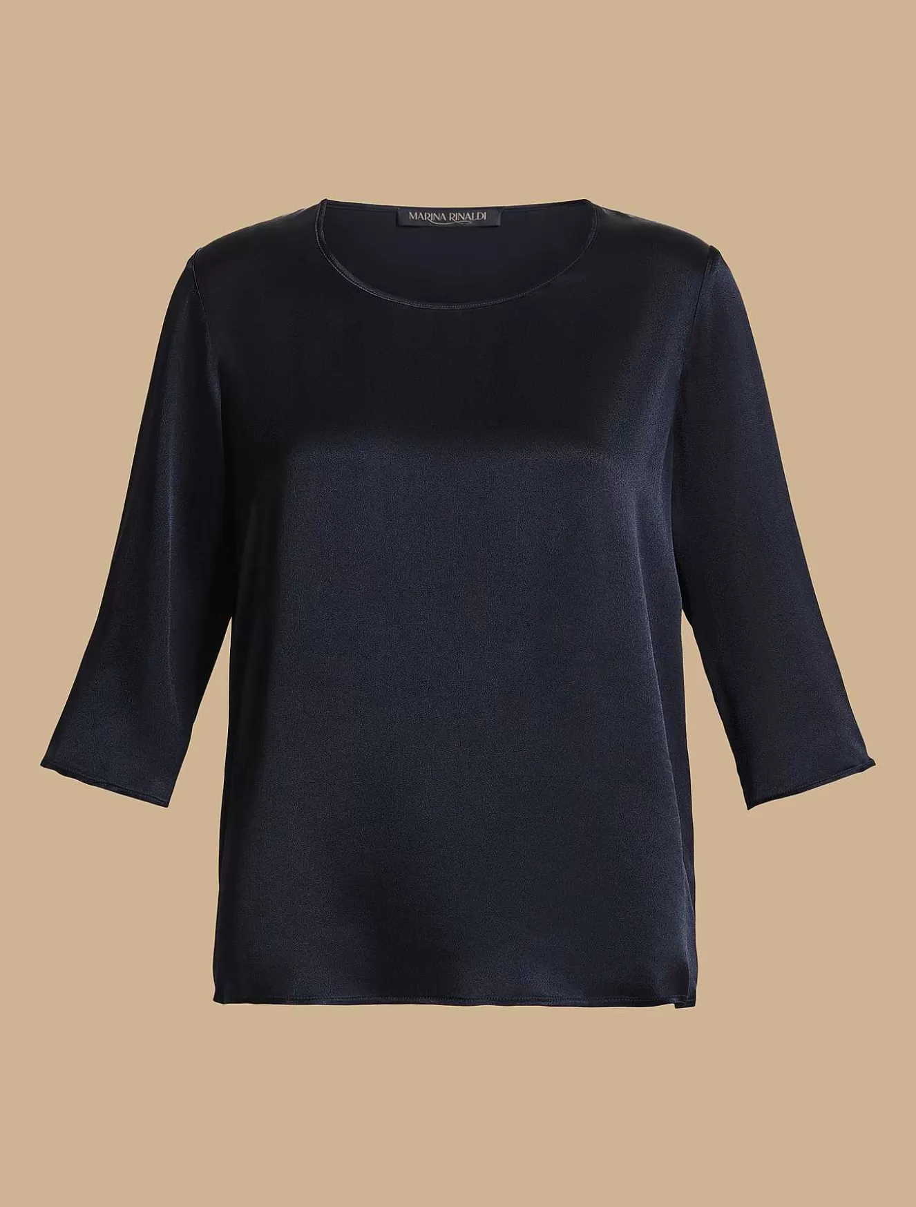 Boxy Satin Blouse-Marina Rinaldi Fashion