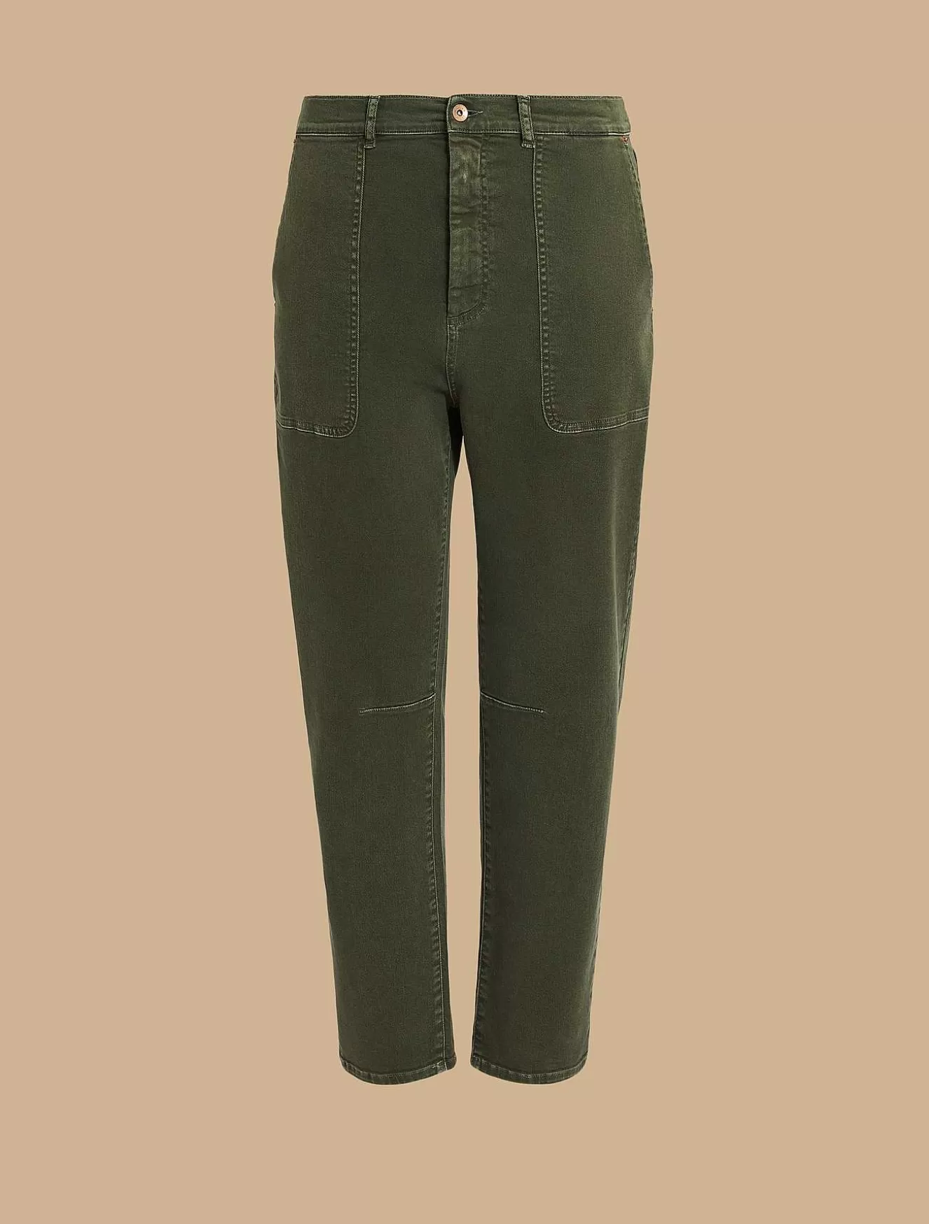 Cotton Bull Denim Trousers-Marina Rinaldi Best