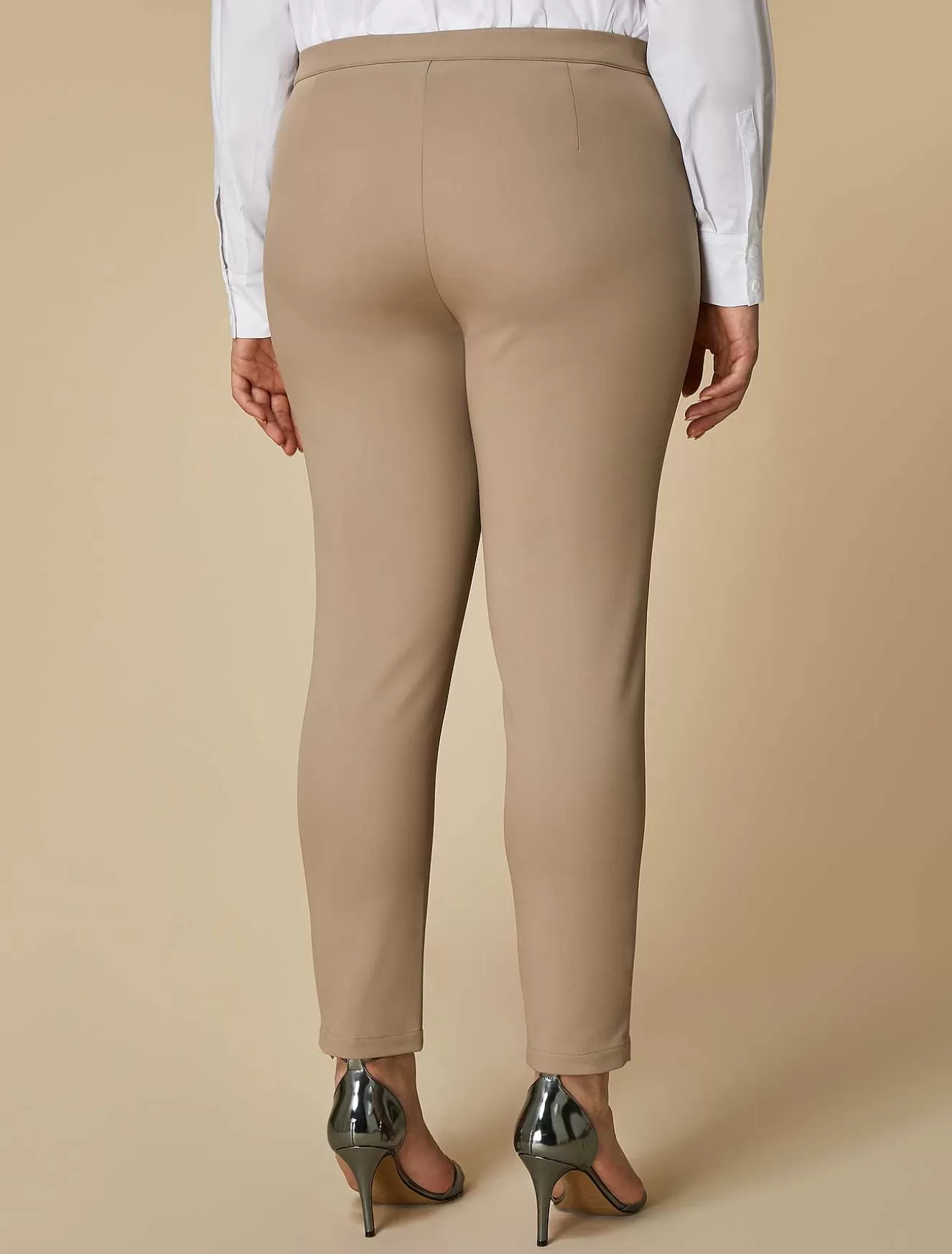 Cotton Canvas Slim Trousers-Marina Rinaldi Best
