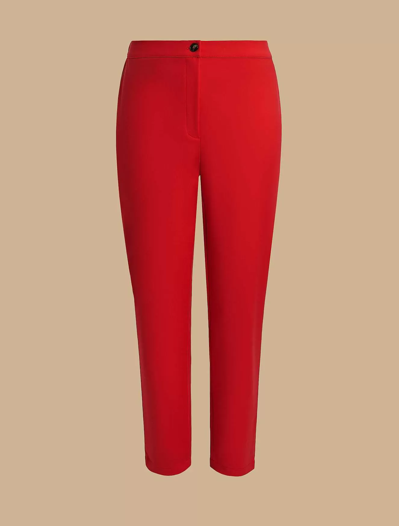 Cotton Canvas Slim Trousers-Marina Rinaldi Best
