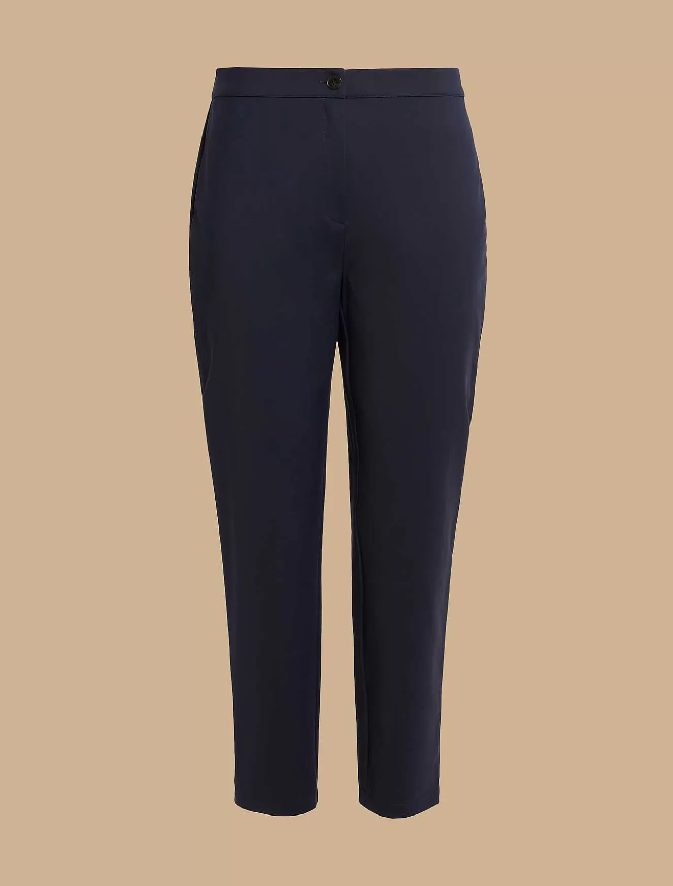 Cotton Canvas Slim Trousers-Marina Rinaldi Online
