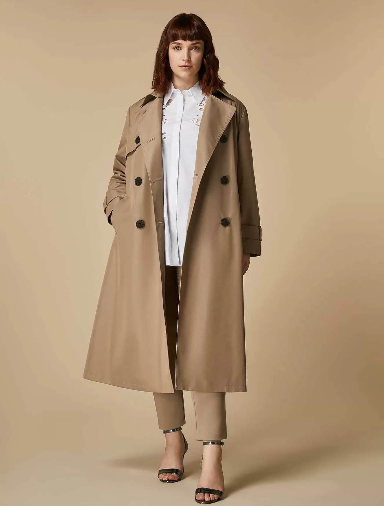 Cotton Canvas Slim Trousers-Marina Rinaldi Best