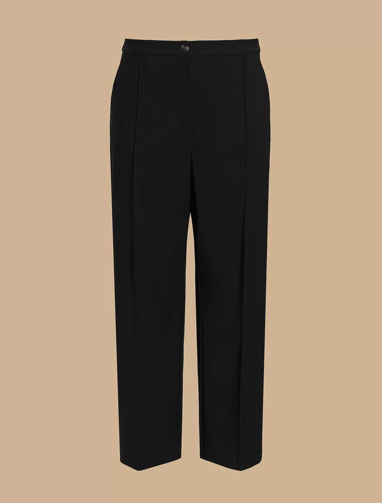 Cotton Canvas Straight Trousers-Marina Rinaldi Clearance