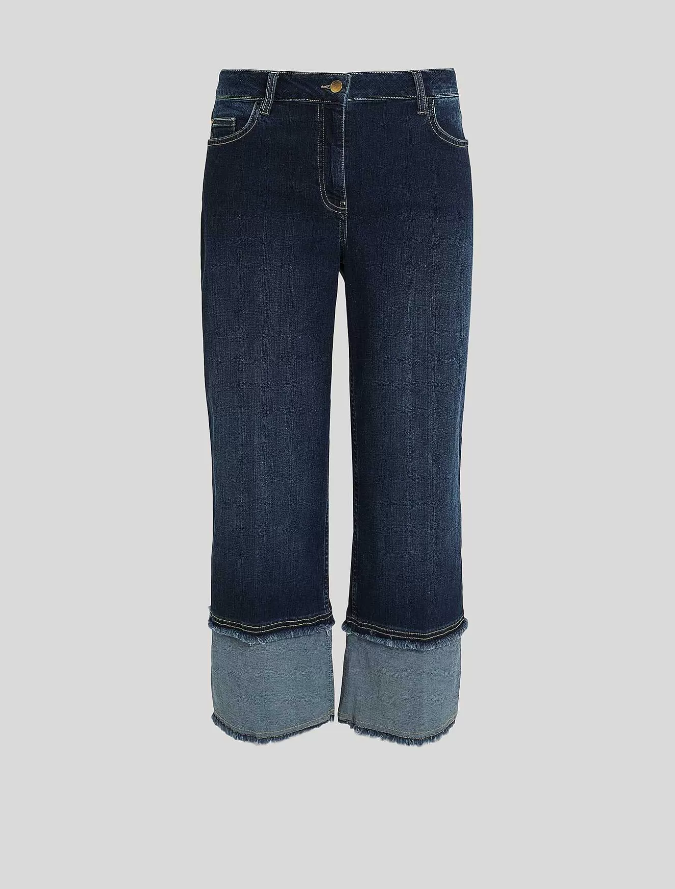 Cotton Denim Cropped Jeans-Marina Rinaldi Hot