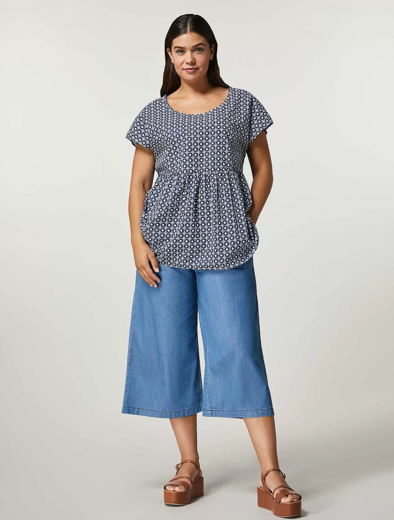 Cotton Denim Jeans-Marina Rinaldi Store