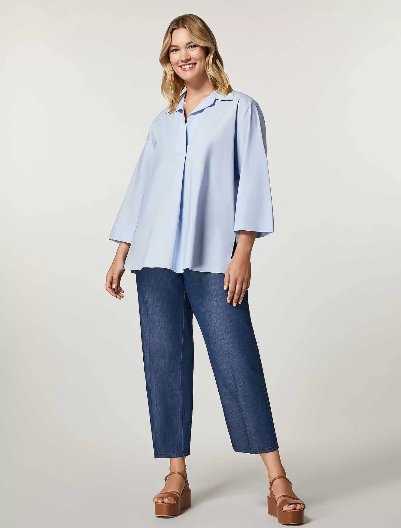 Cotton Denim Jeans-Marina Rinaldi Online