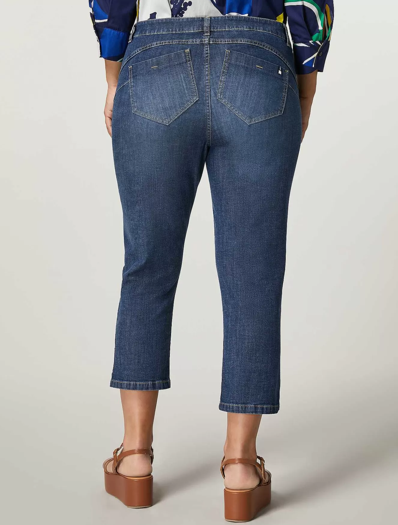 Cotton Denim Jeans-Marina Rinaldi New