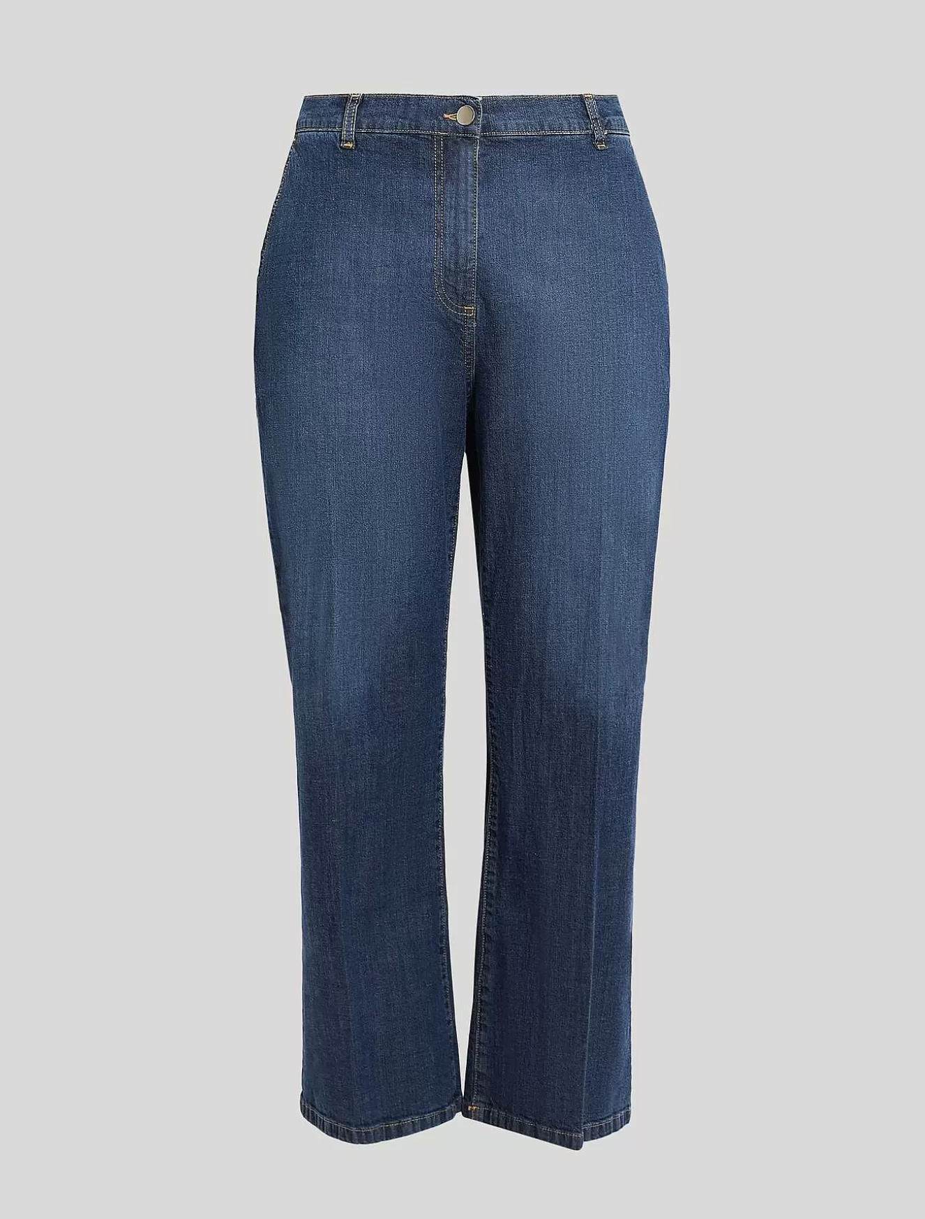Cotton Denim Jeans-Marina Rinaldi New