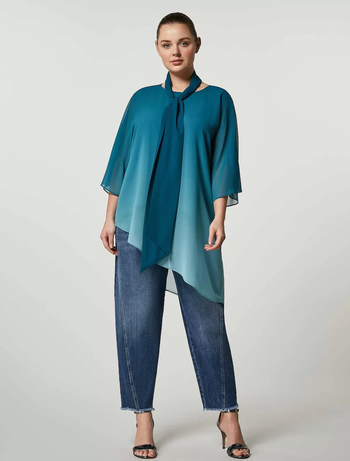 Cotton Denim Trousers-Marina Rinaldi Store