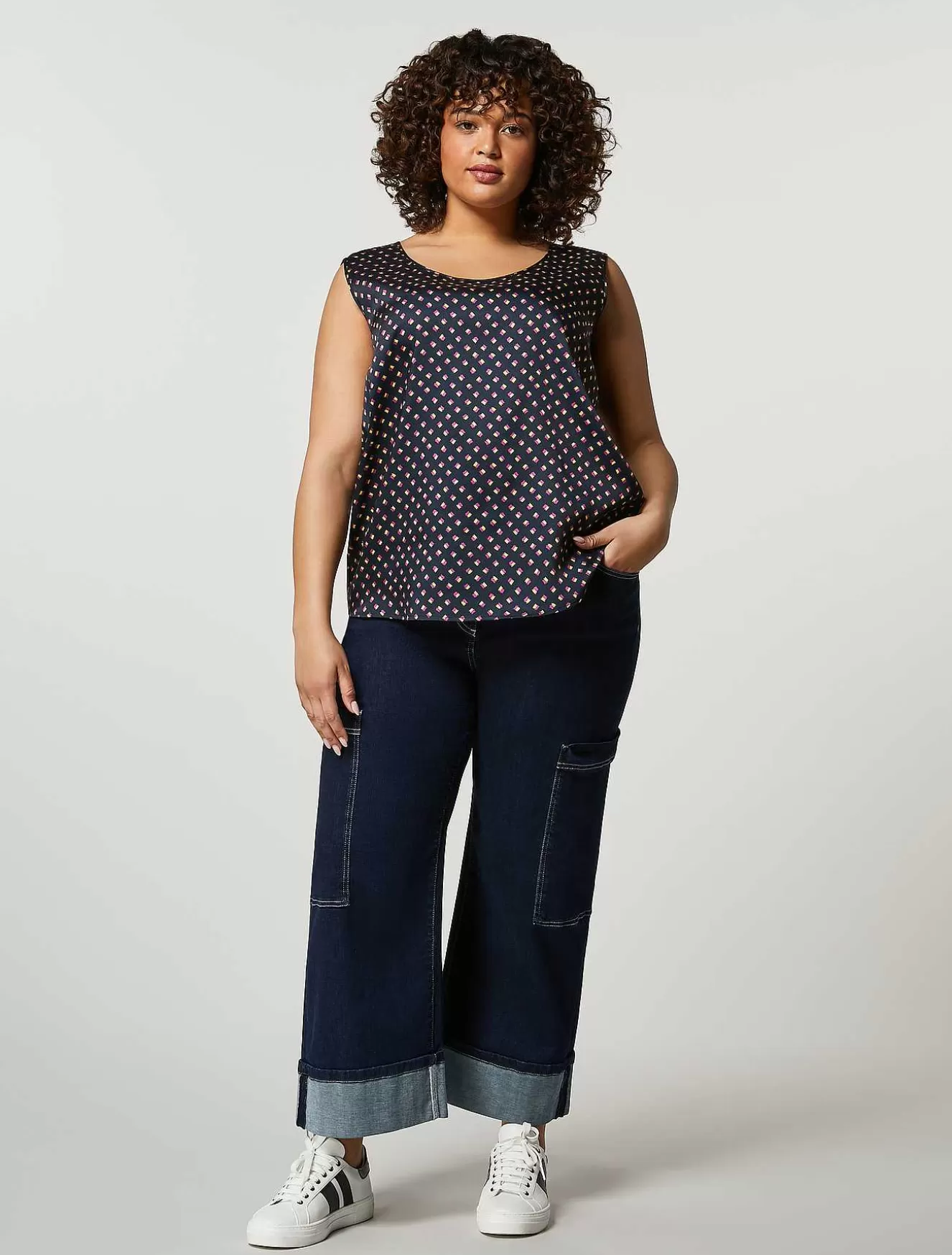 Cotton Denim Trousers-Marina Rinaldi Discount