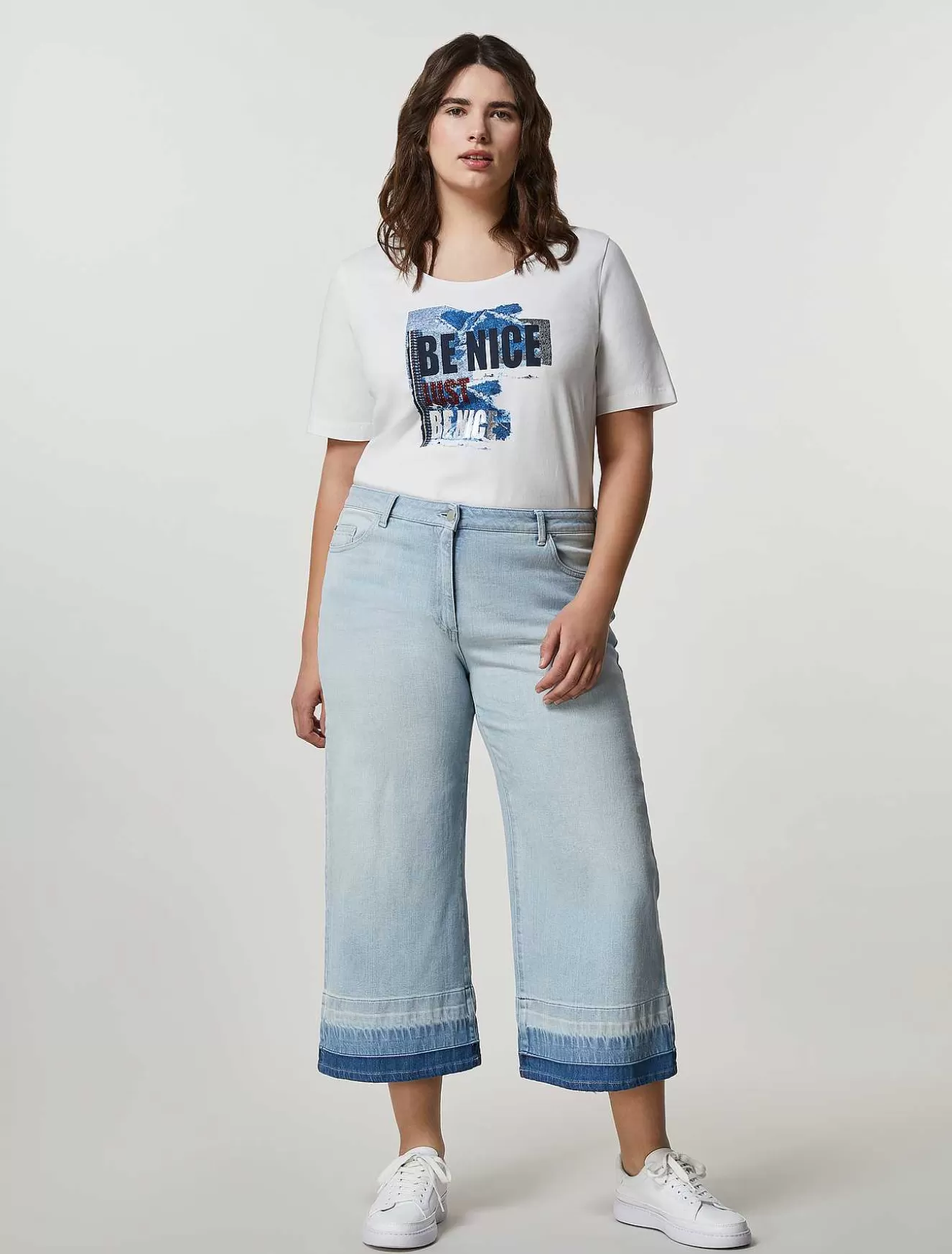 Cotton Denim Trousers-Marina Rinaldi Online