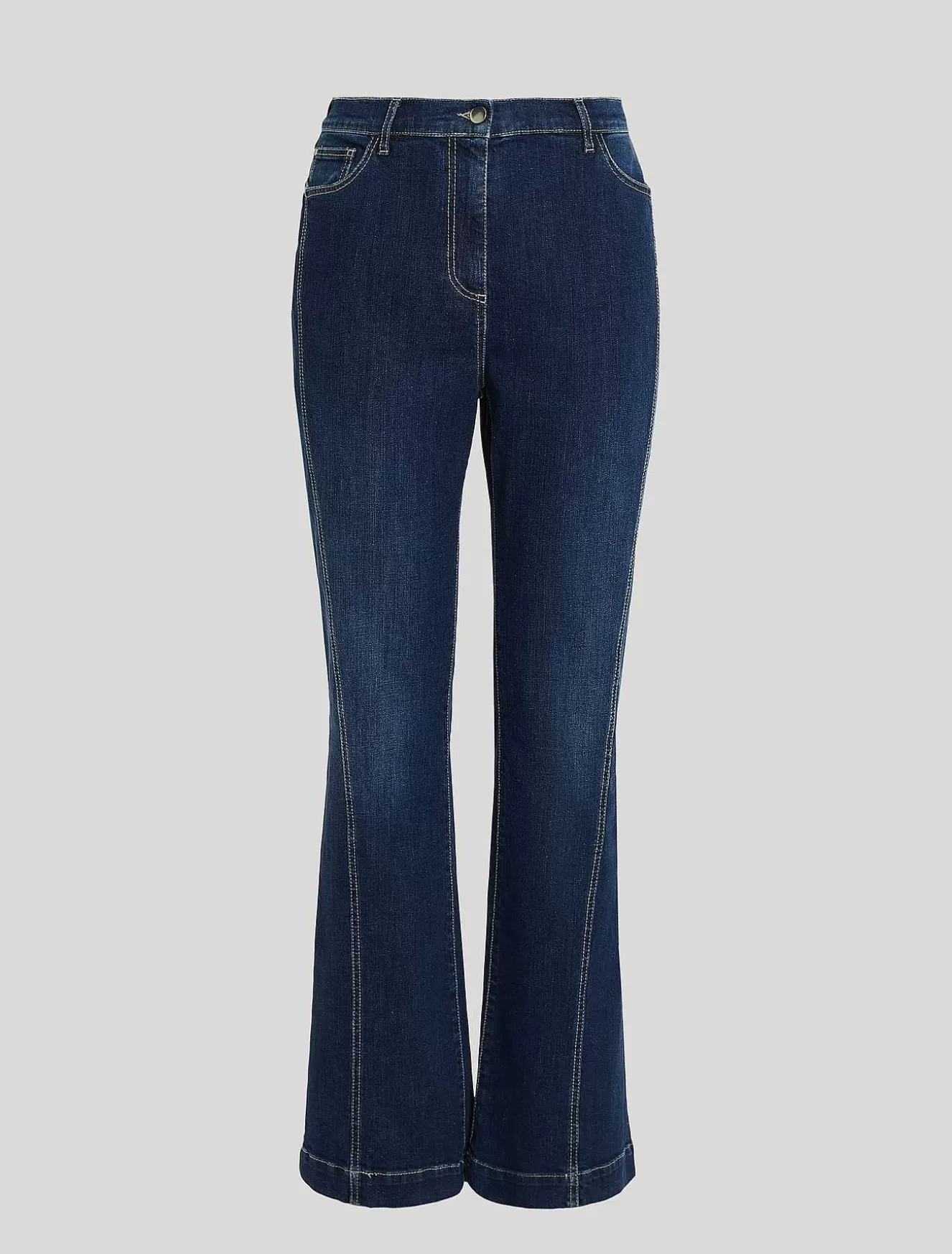 Cotton Denim Trousers-Marina Rinaldi Sale