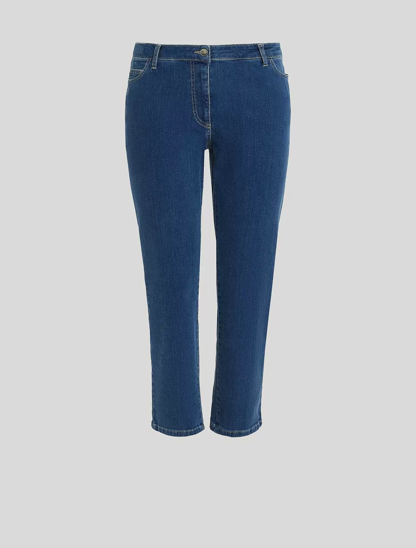 Cotton Denim Trousers-Marina Rinaldi Flash Sale