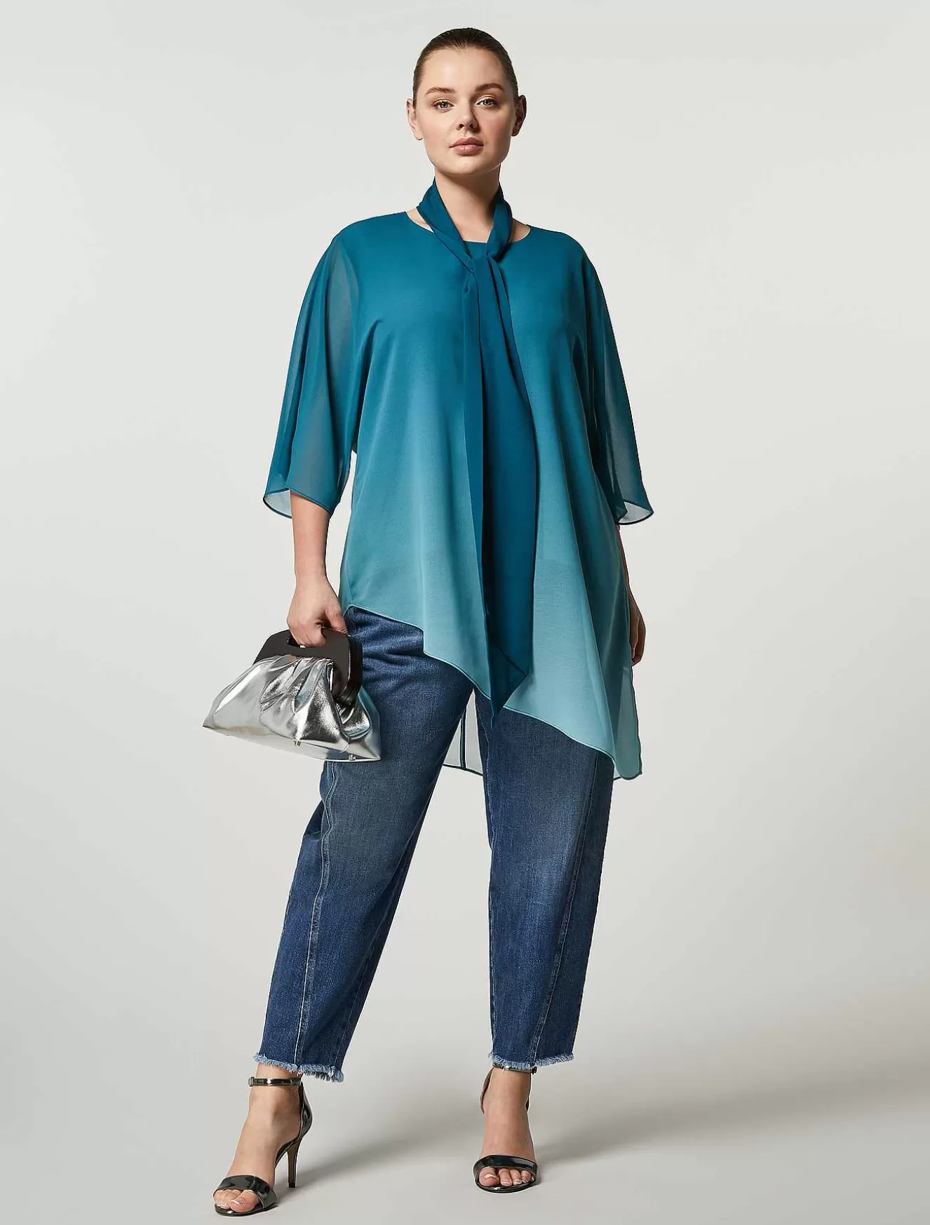Cotton Denim Trousers-Marina Rinaldi Store