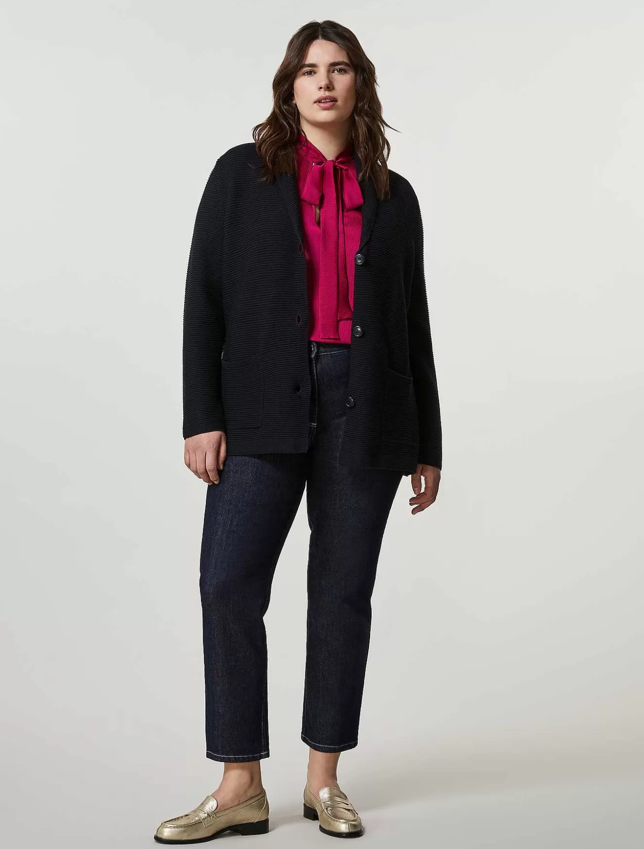 Cotton Denim Trousers-Marina Rinaldi Sale