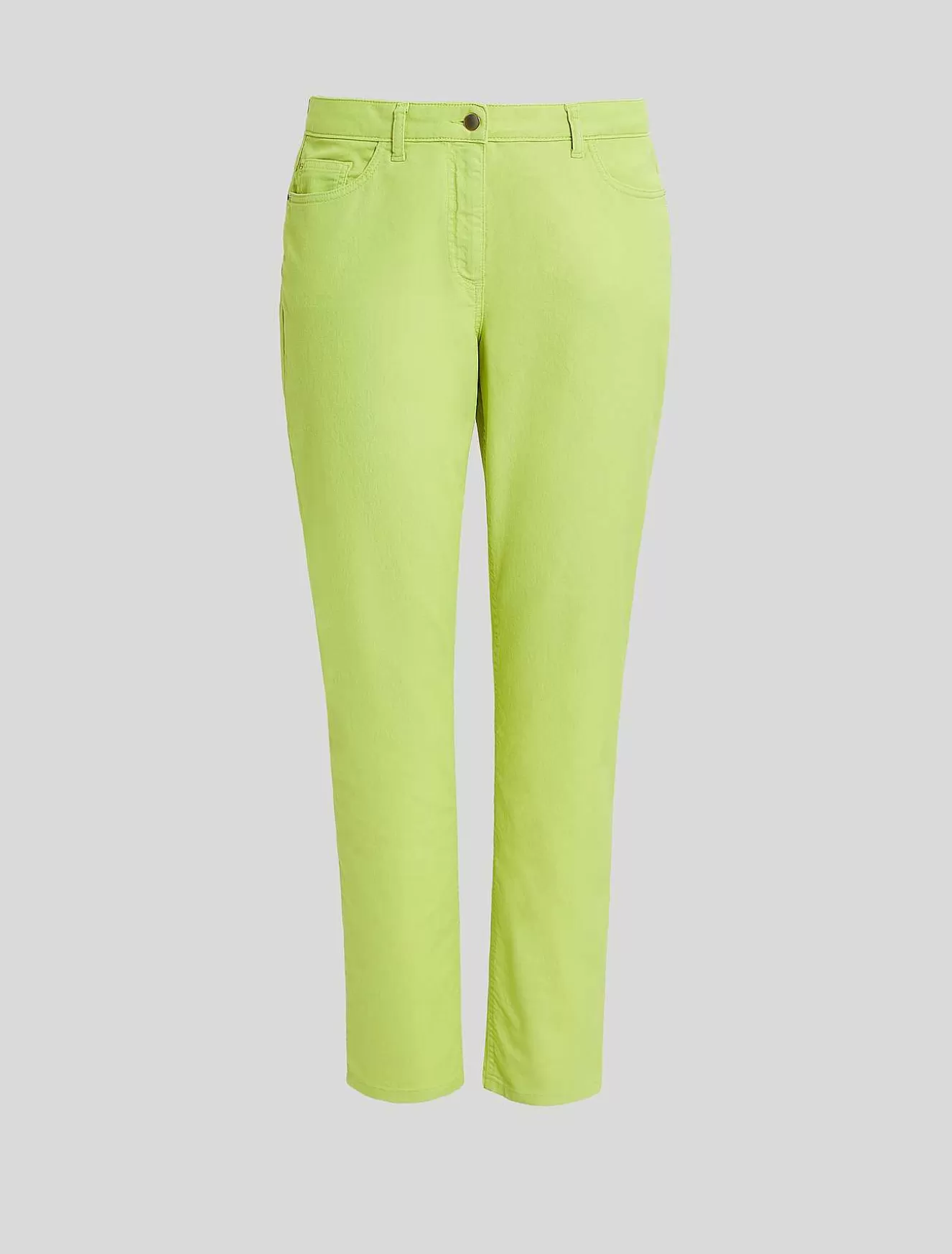 Cotton Drill Slim Trousers-Marina Rinaldi Best Sale