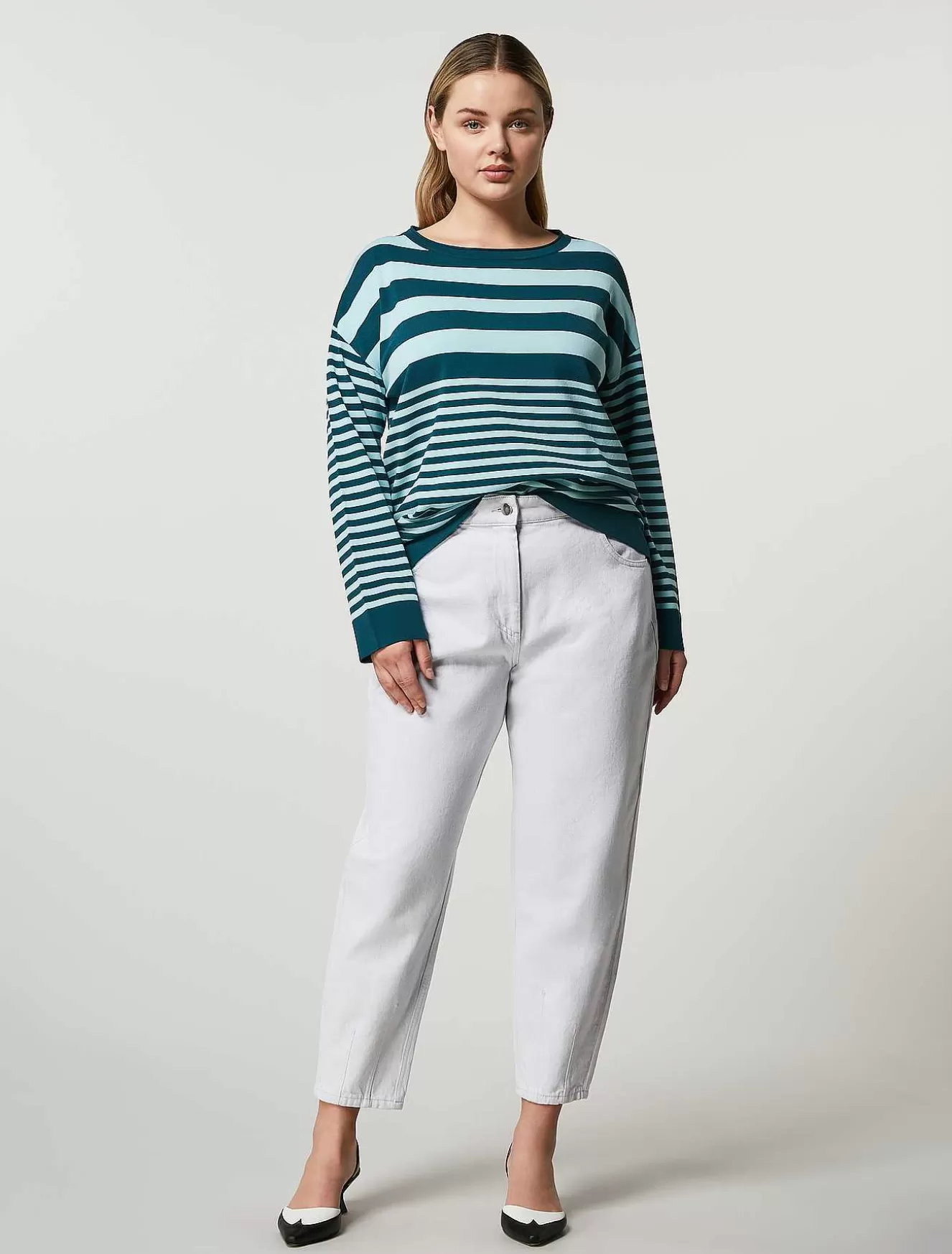 Cotton Drill Trousers-Marina Rinaldi Shop