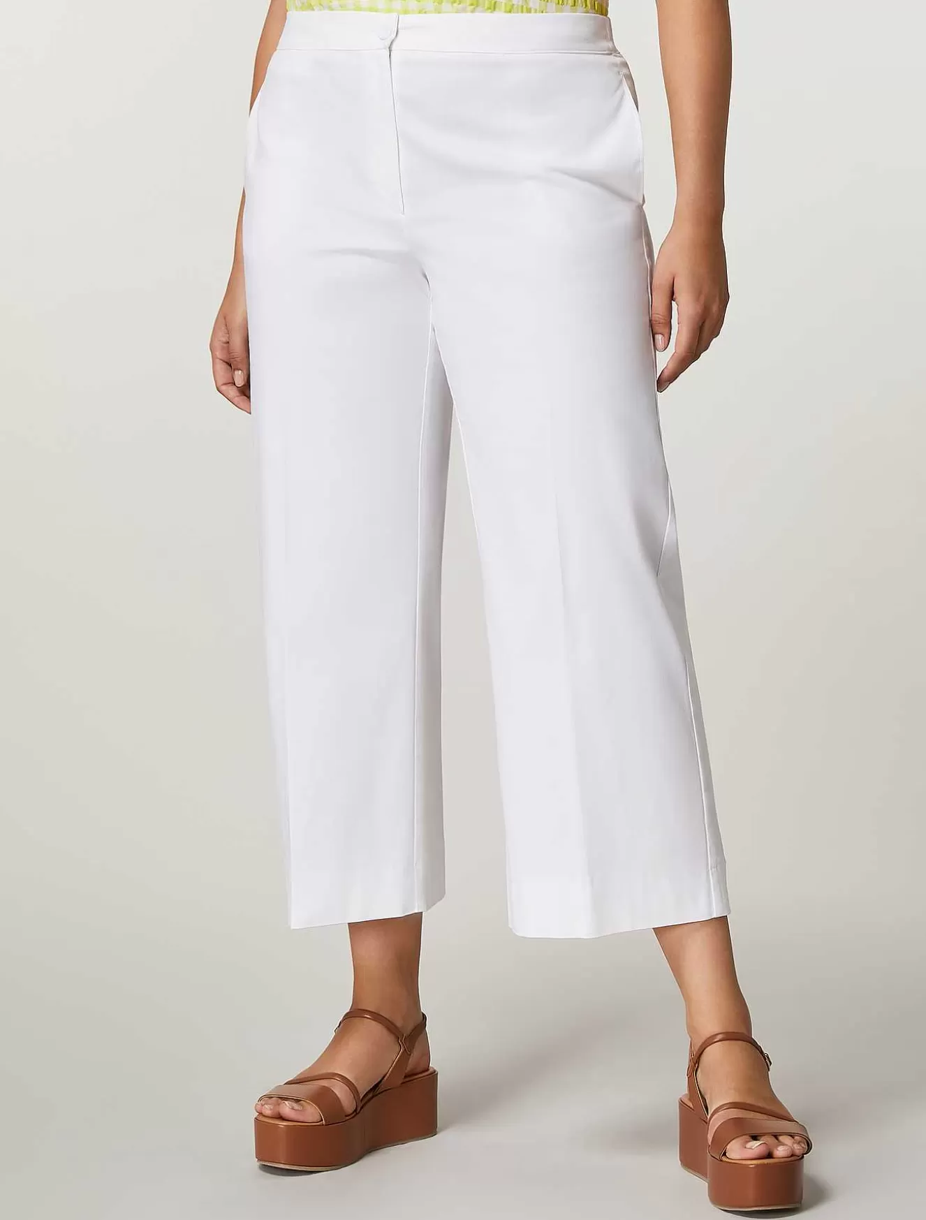 Cotton Gabardine Trousers-Marina Rinaldi Online