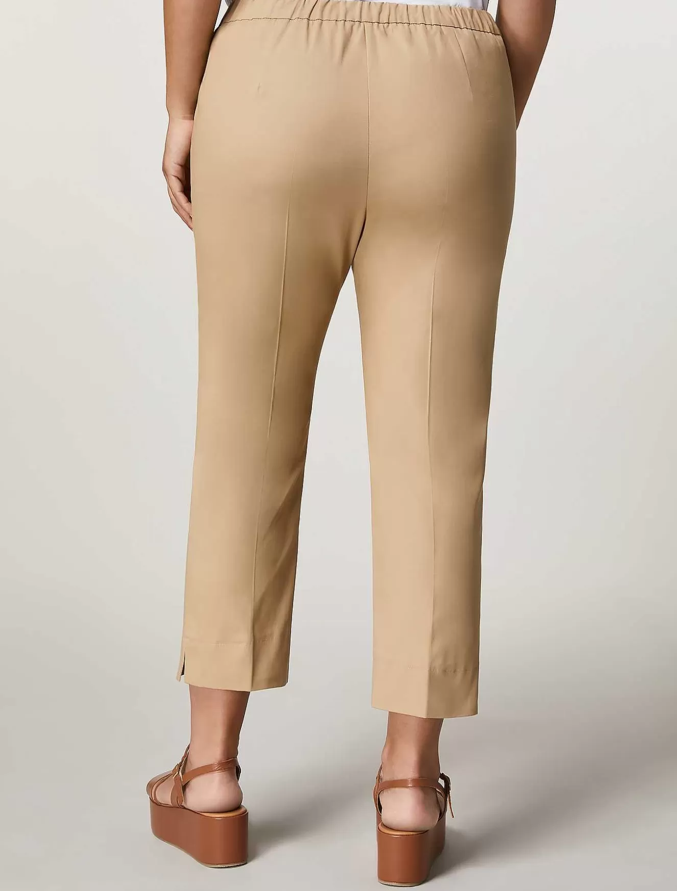 Cotton Gabardine Trousers-Marina Rinaldi Cheap