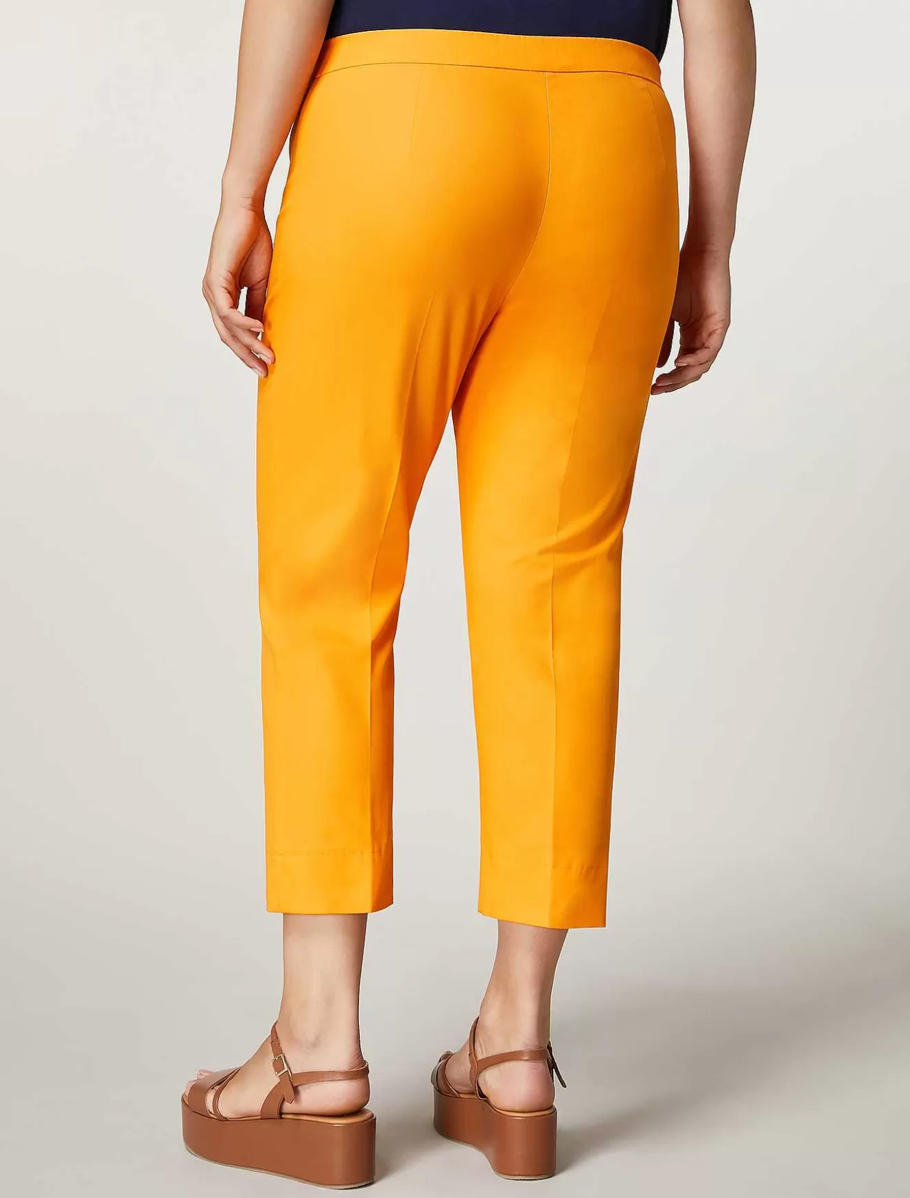 Cotton Gabardine Trousers-Marina Rinaldi Fashion
