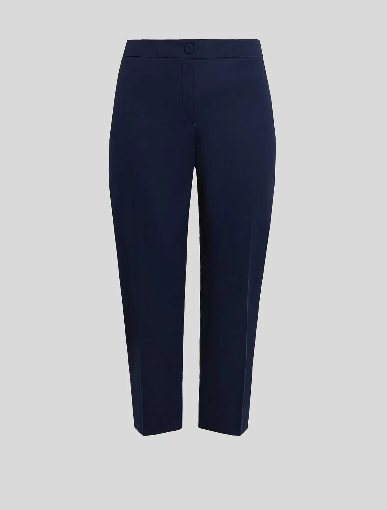 Cotton Gabardine Trousers-Marina Rinaldi Fashion