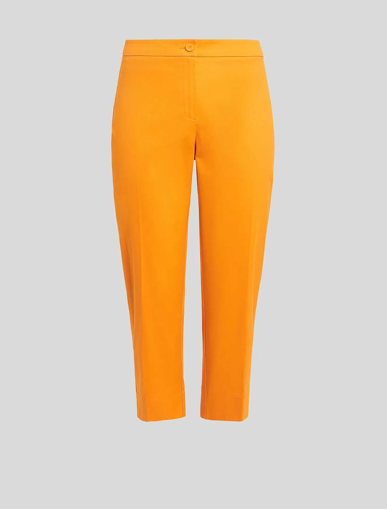 Cotton Gabardine Trousers-Marina Rinaldi Fashion
