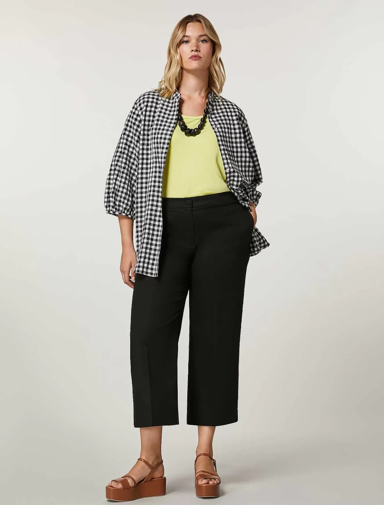 Cotton Gabardine Trousers-Marina Rinaldi Outlet