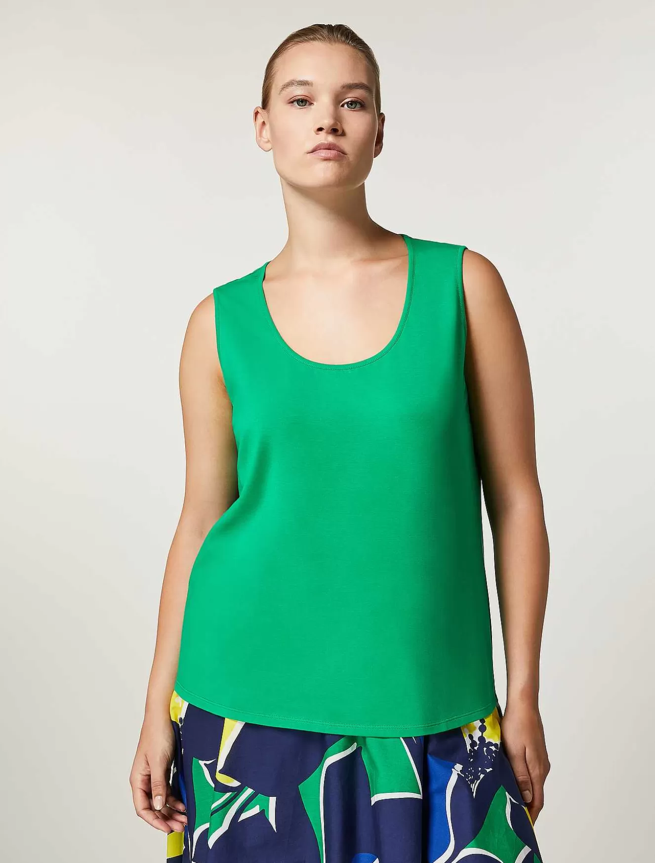 Cotton Jersey Top-Marina Rinaldi Flash Sale
