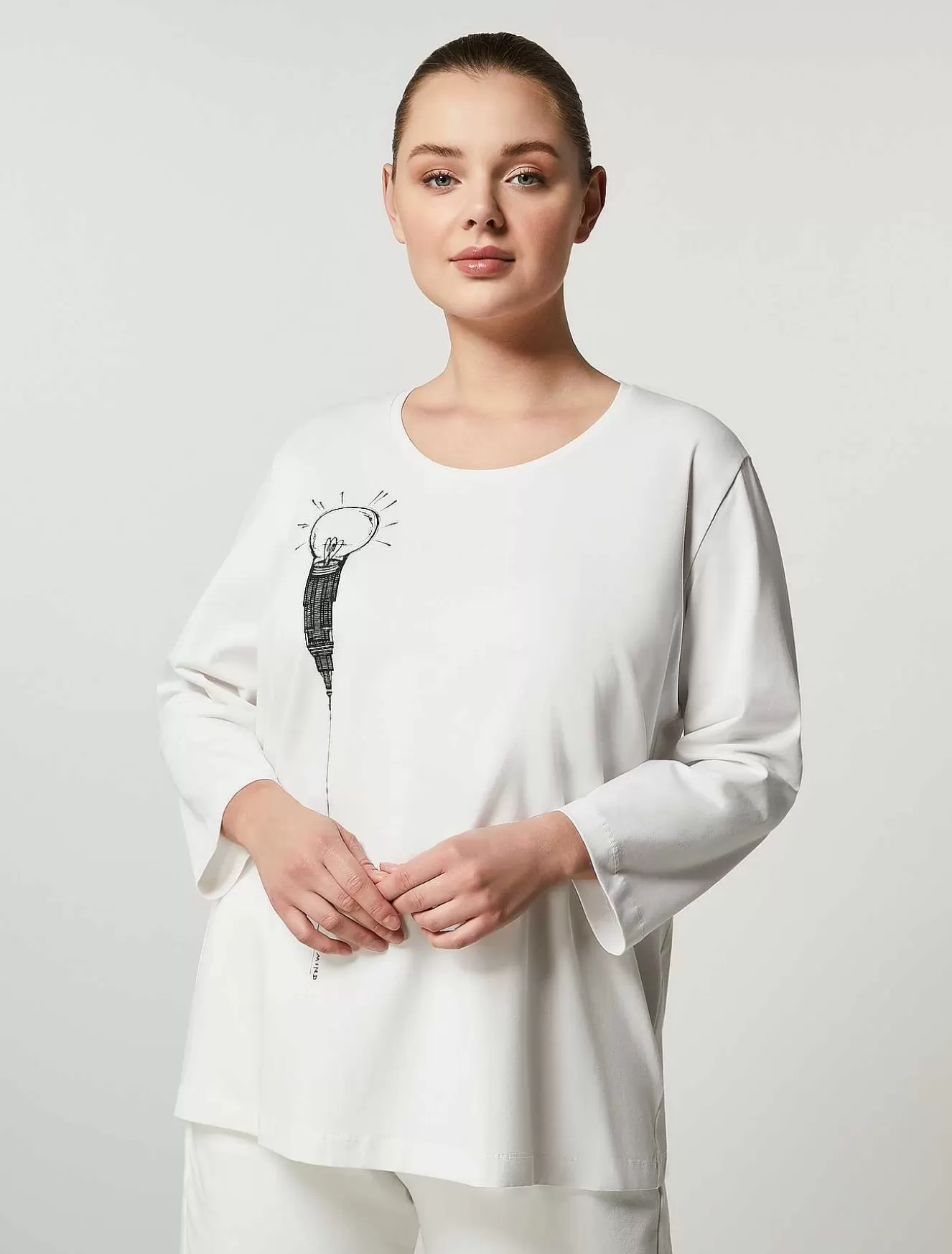 Cotton Jersey T-Shirt-Marina Rinaldi Store