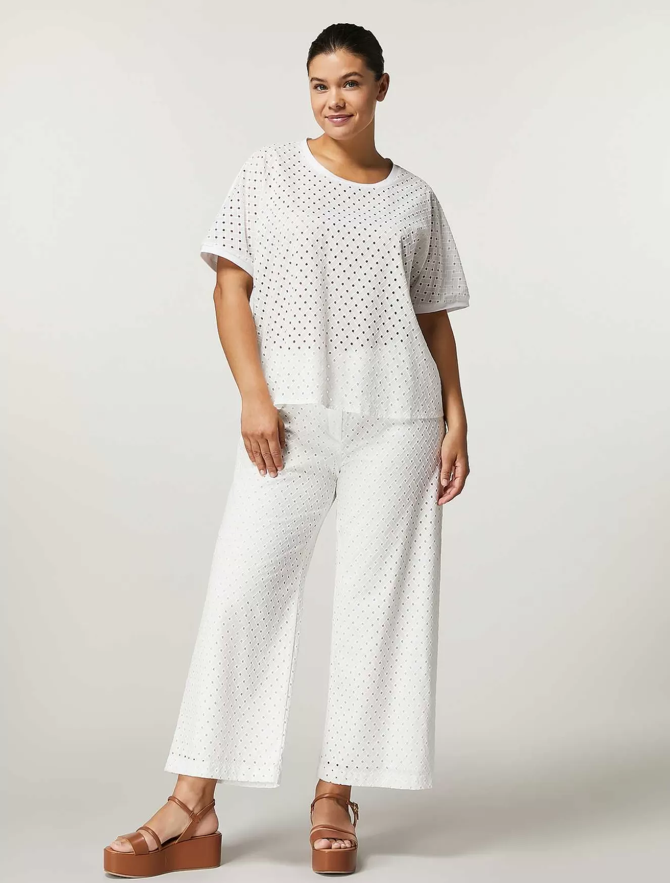 Cotton Muslin Trousers-Marina Rinaldi Shop