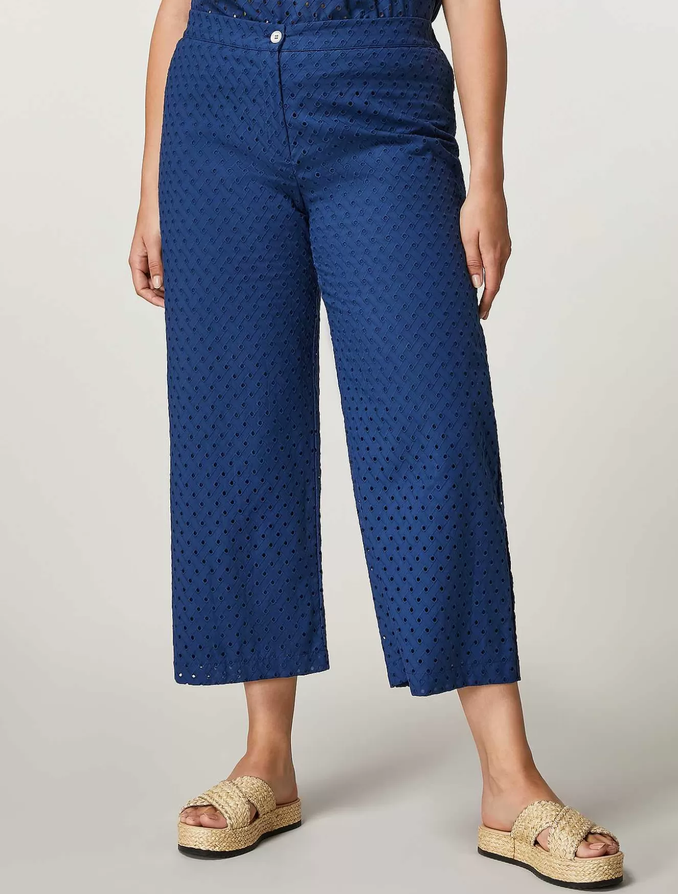 Cotton Muslin Trousers-Marina Rinaldi Cheap