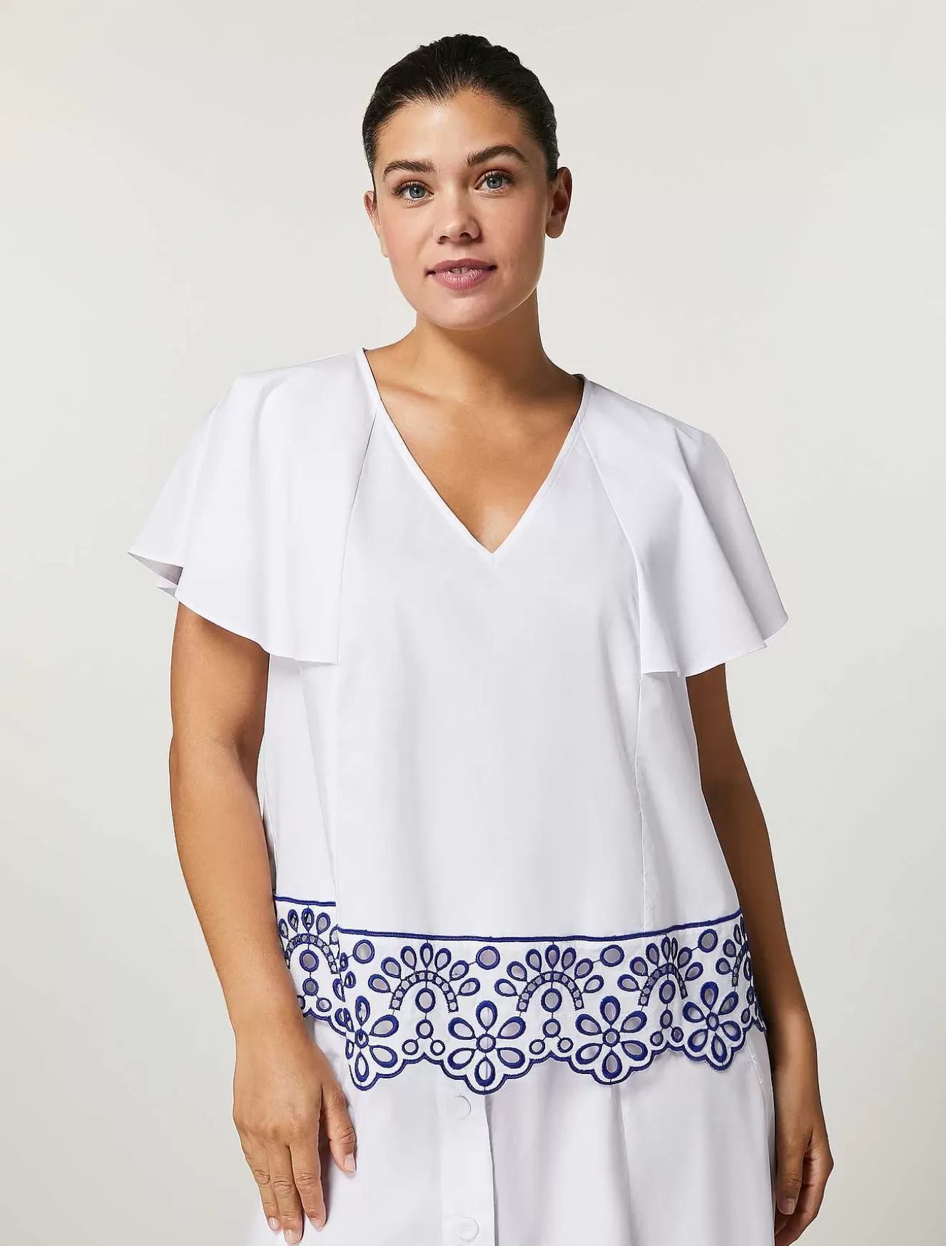 Cotton Poplin Blouse-Marina Rinaldi Cheap