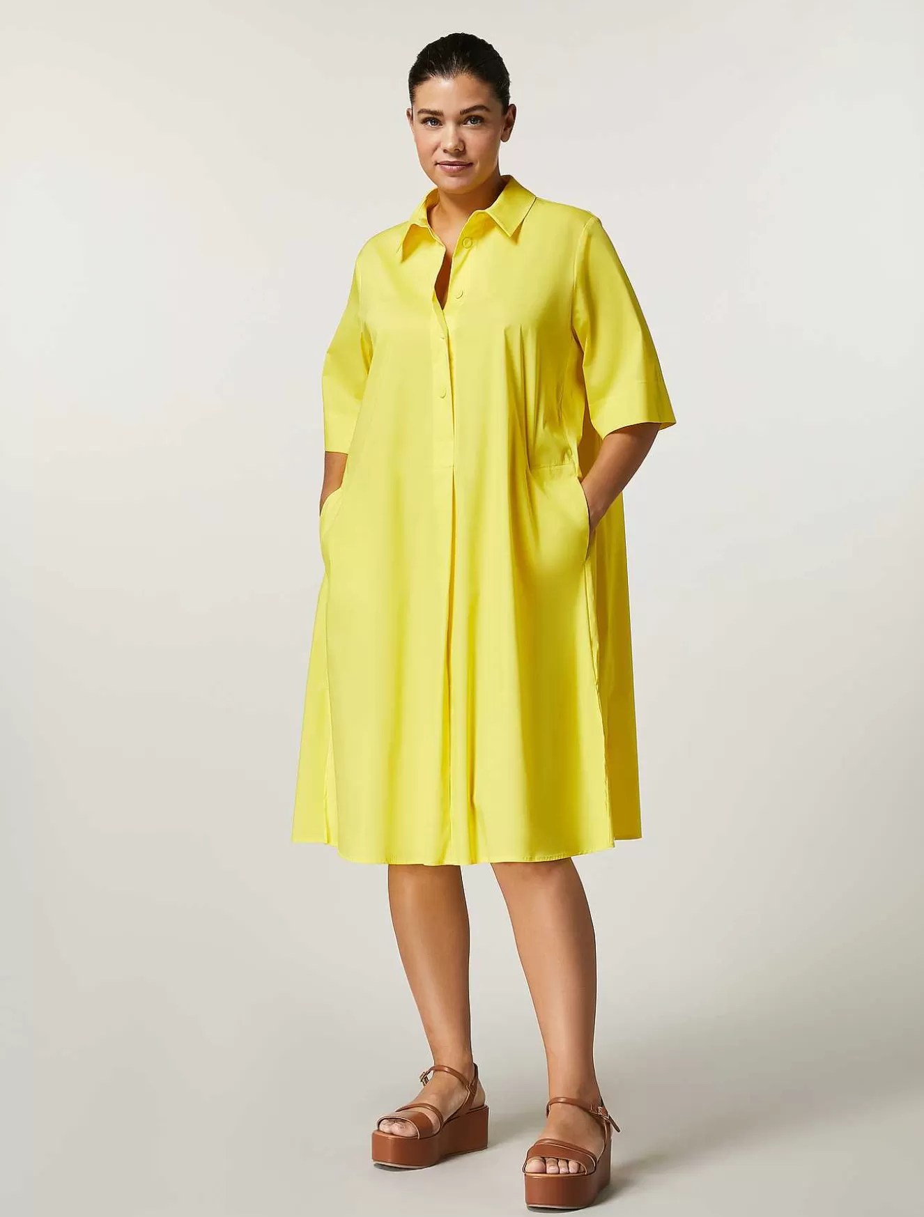 Cotton Poplin Dress-Marina Rinaldi Store