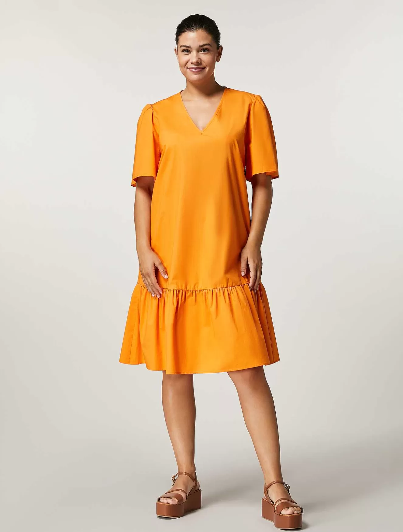 Cotton Poplin Dress-Marina Rinaldi Outlet