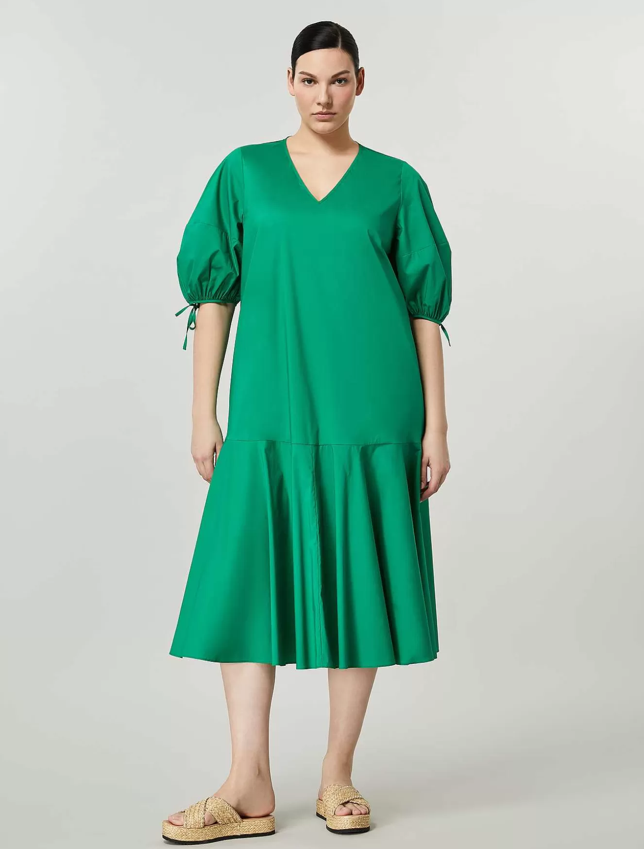 Cotton Poplin Dress-Marina Rinaldi Outlet