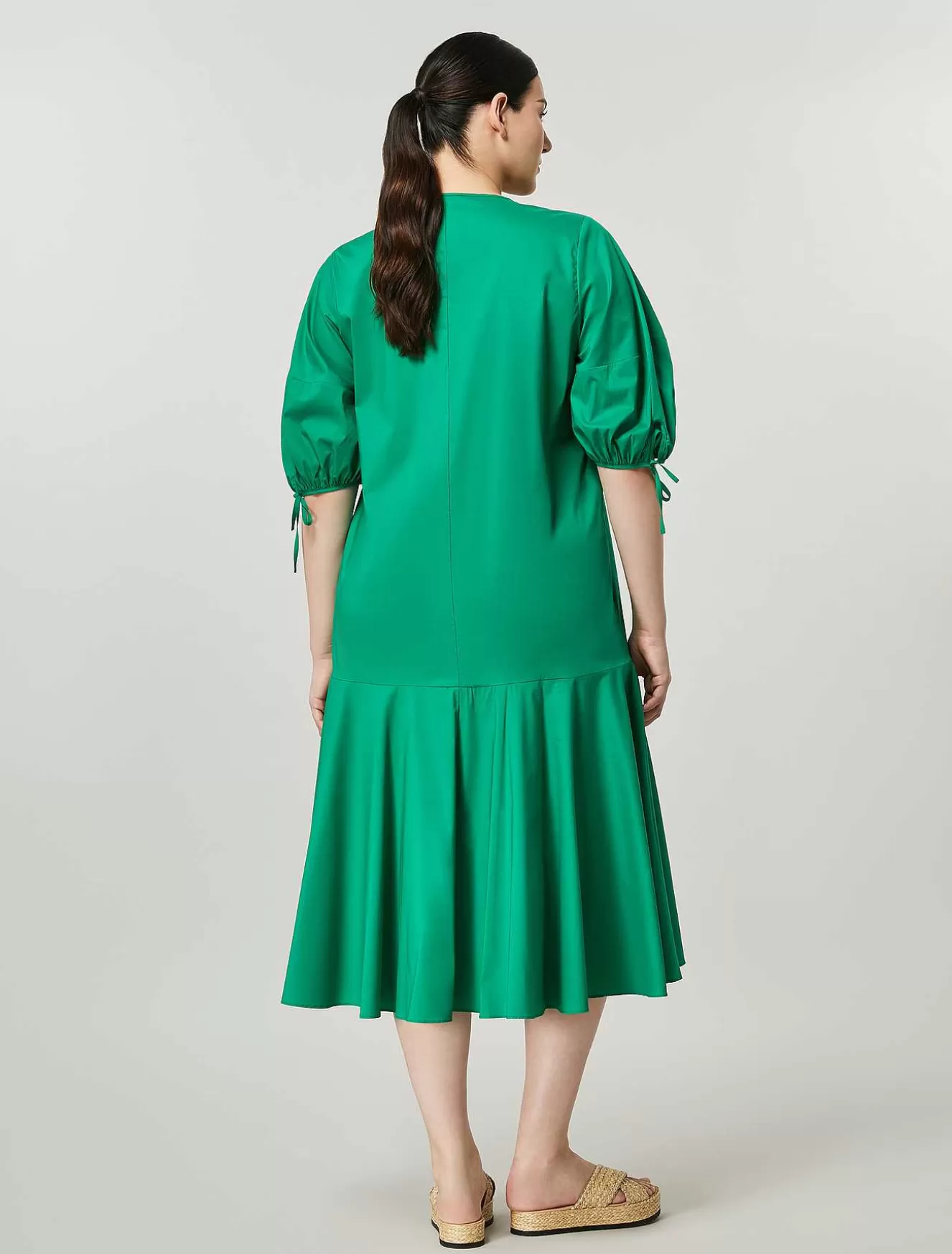 Cotton Poplin Dress-Marina Rinaldi Outlet