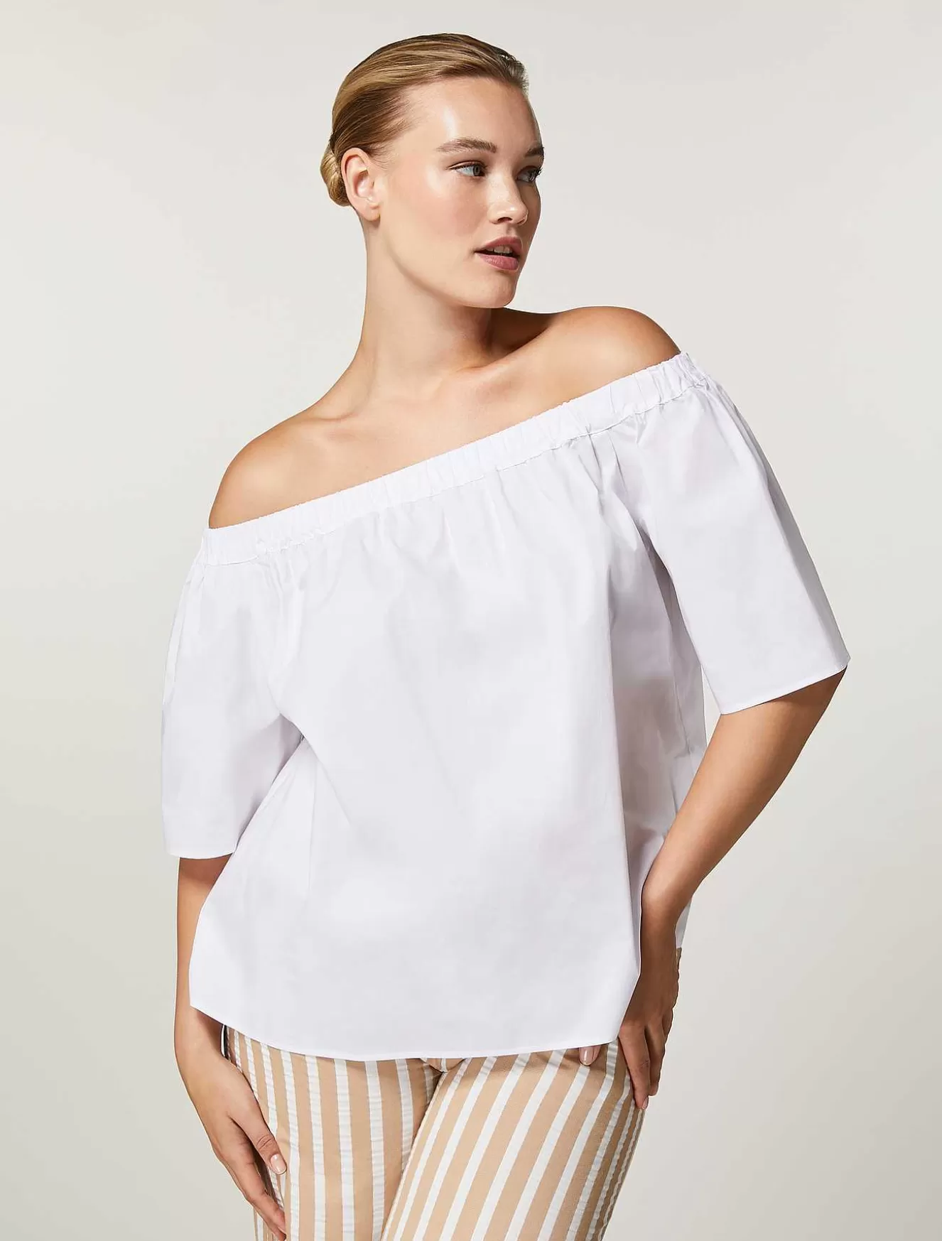Cotton Poplin Shirt-Marina Rinaldi Outlet