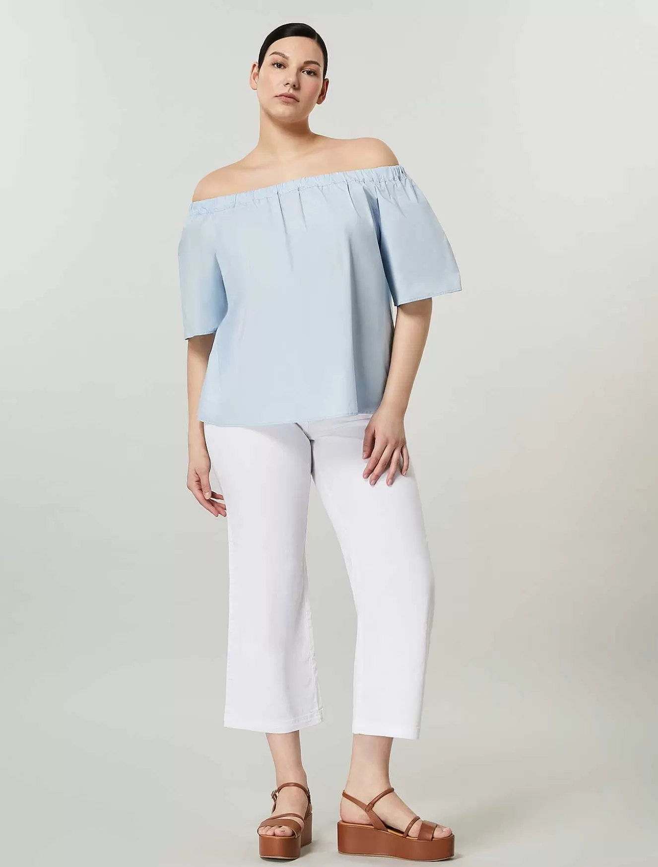 Cotton Poplin Shirt-Marina Rinaldi New