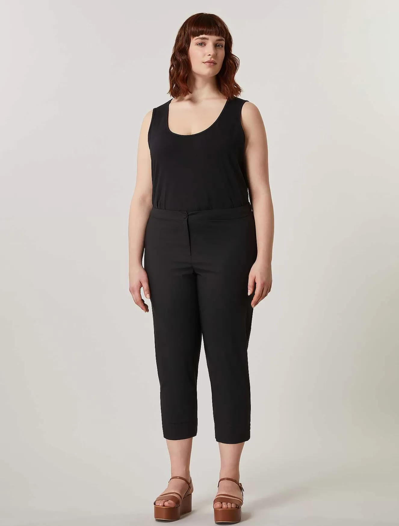 Cotton Poplin Trousers-Marina Rinaldi Cheap