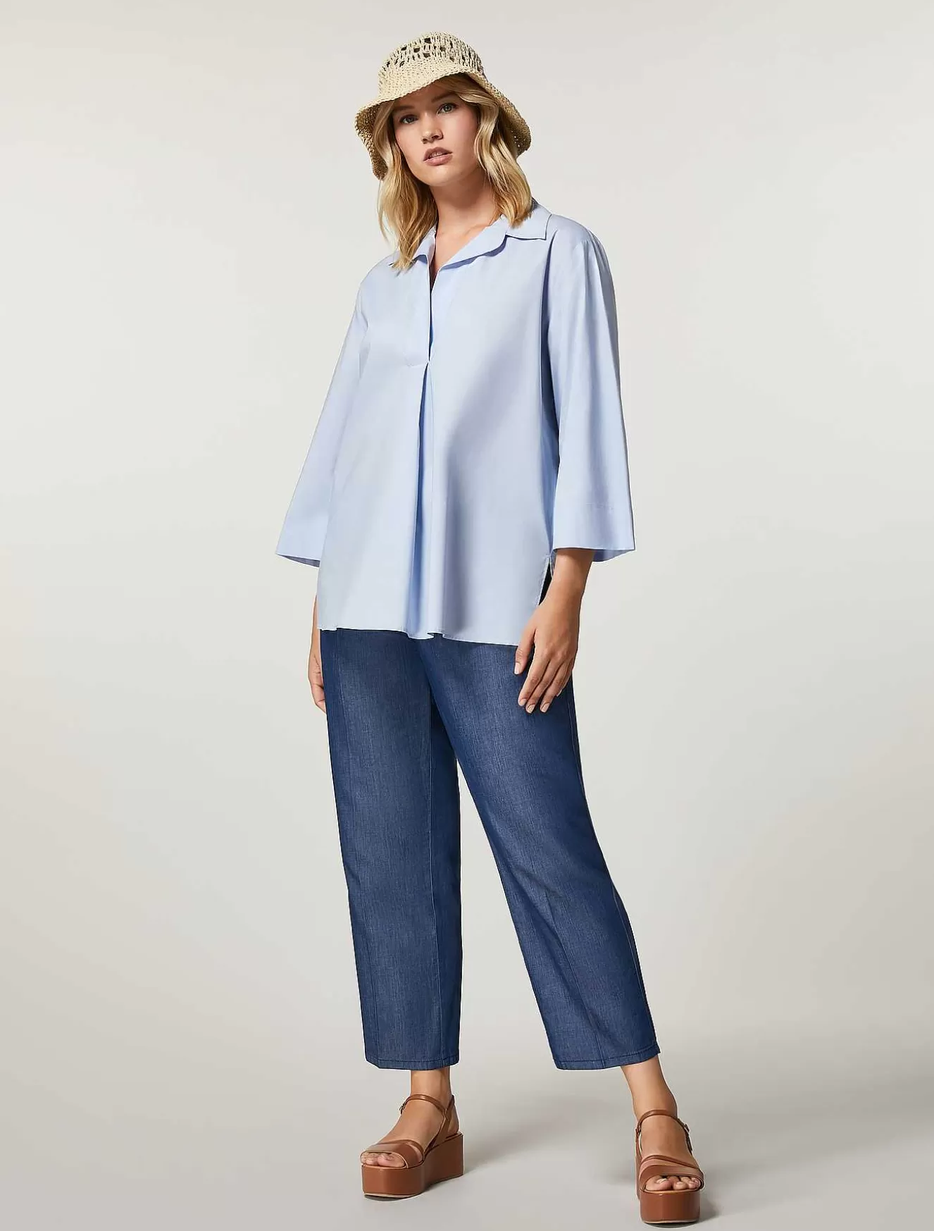 Cotton Poplin Tunic-Marina Rinaldi Cheap