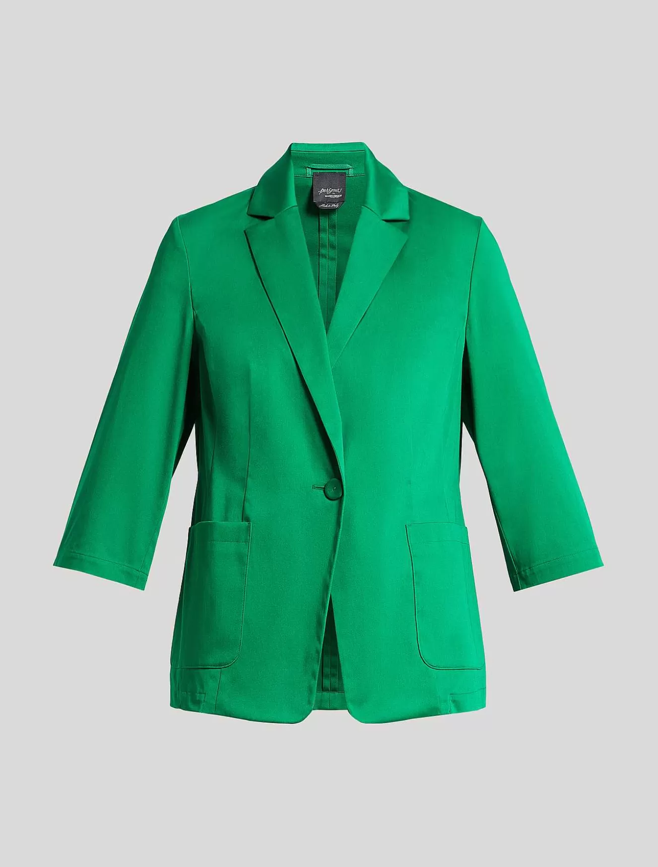 Cotton Satin Blazer Jacket-Marina Rinaldi Outlet
