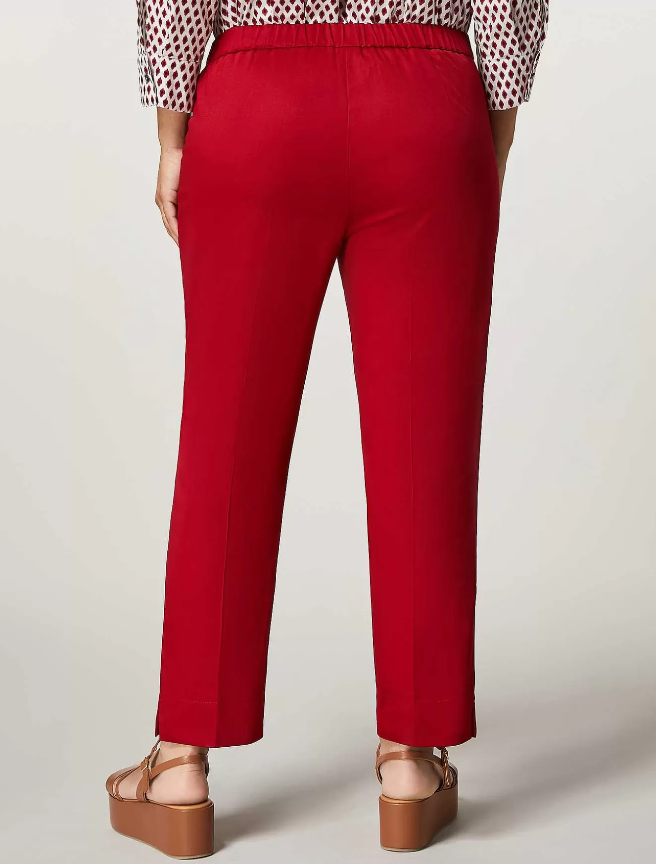Cotton Satin Trousers-Marina Rinaldi New