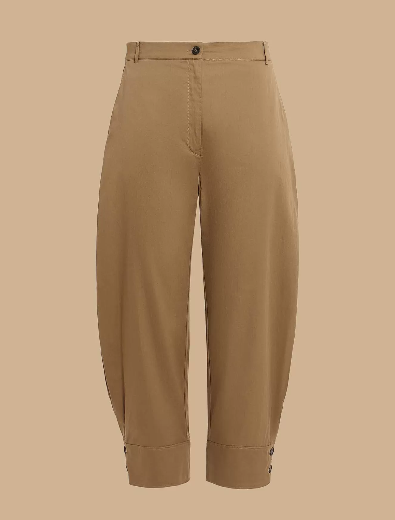 Cotton Satin Trousers-Marina Rinaldi New