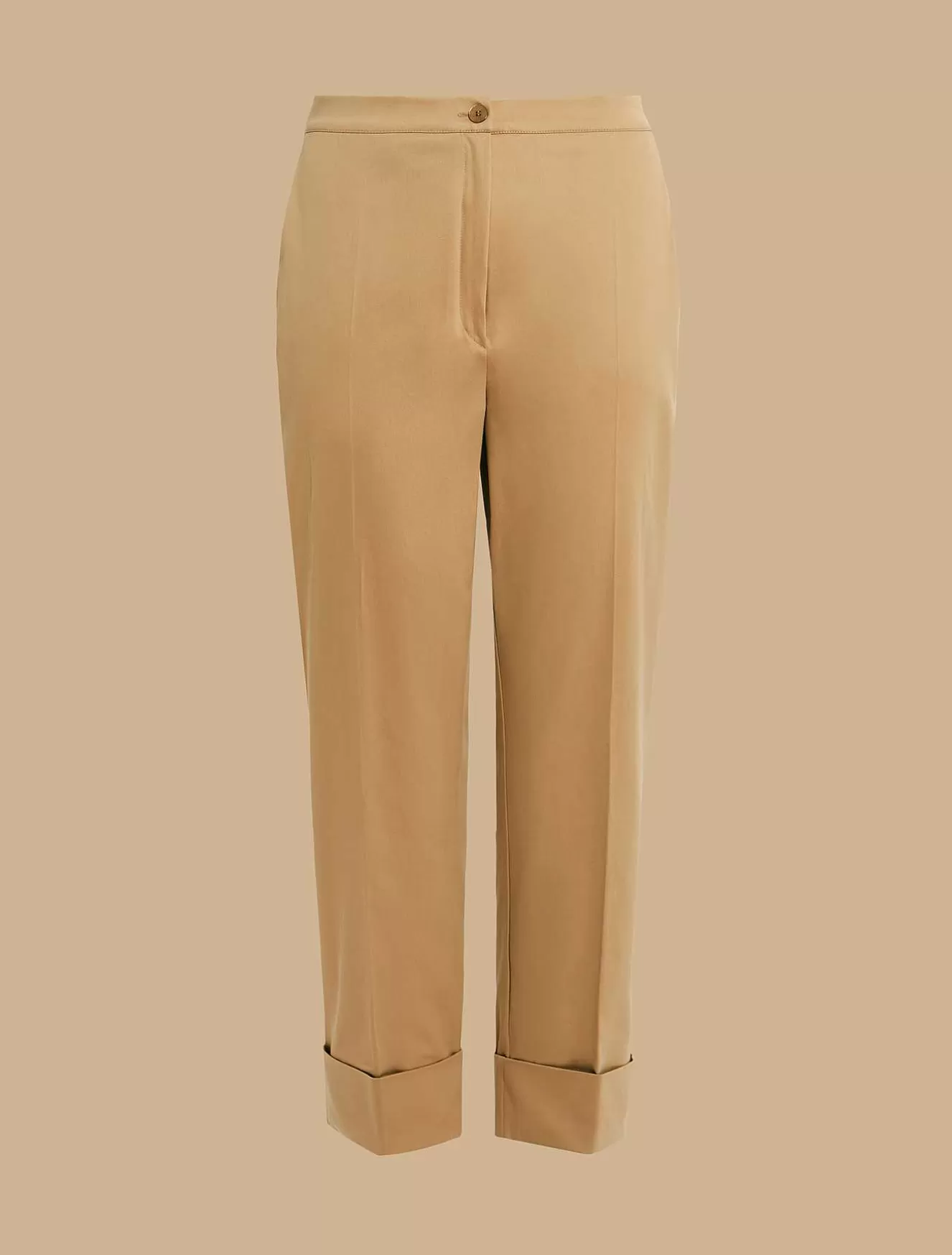 Cotton Satin Trousers-Marina Rinaldi Shop