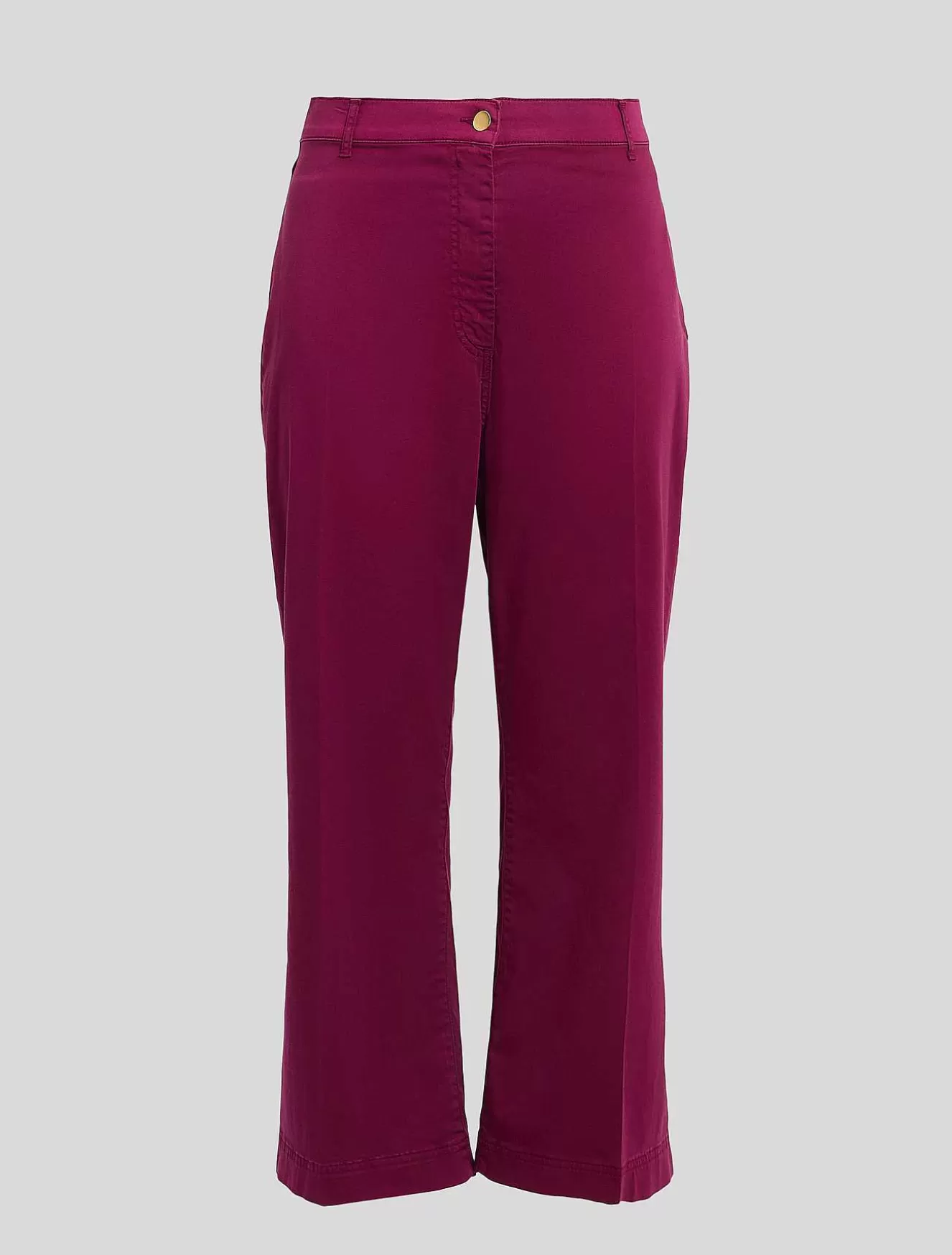 Cotton Satin Trousers-Marina Rinaldi Discount