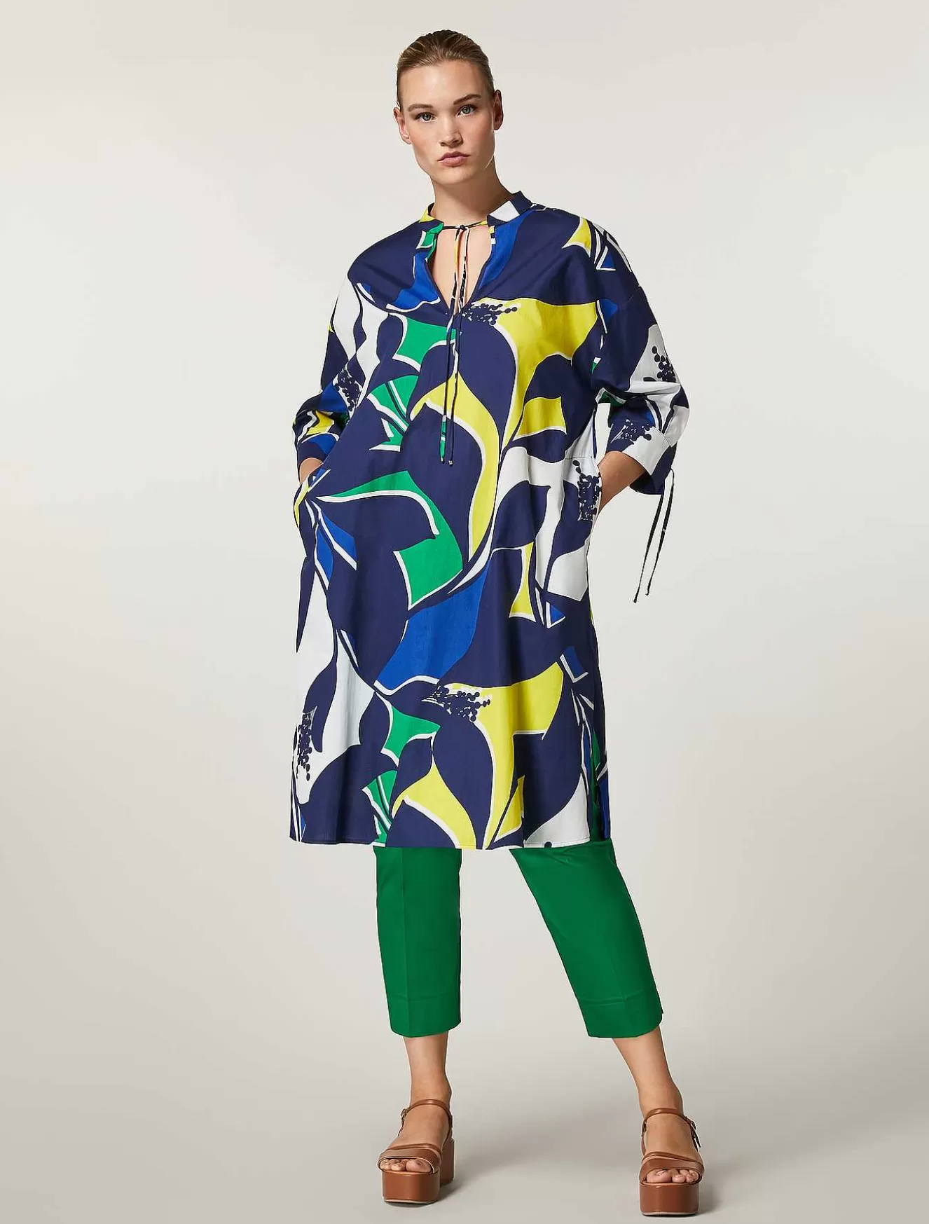 Cotton Satin Trousers-Marina Rinaldi Best Sale