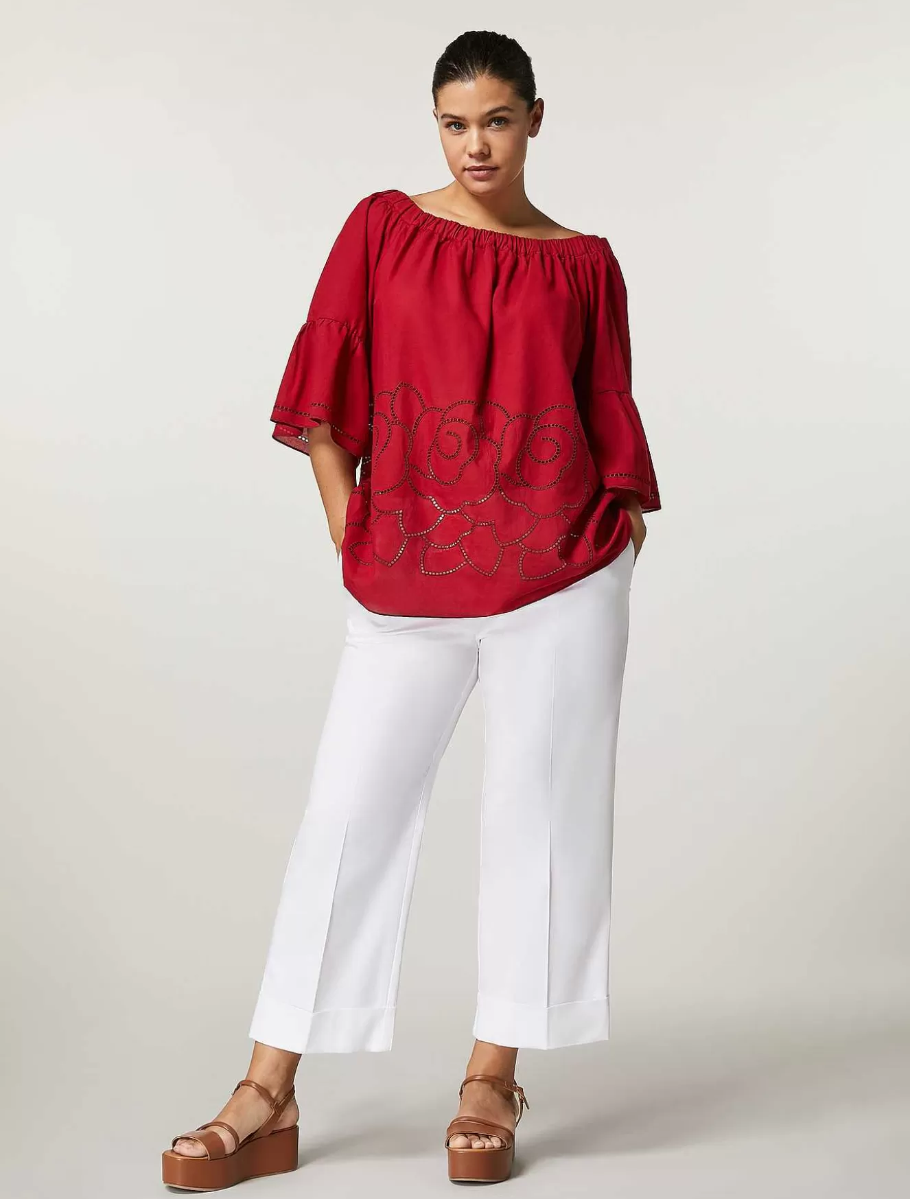 Cotton Trousers-Marina Rinaldi Cheap