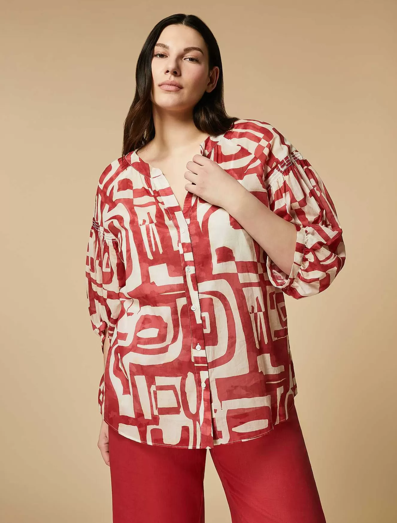 Cotton Voile Shirt-Marina Rinaldi Clearance