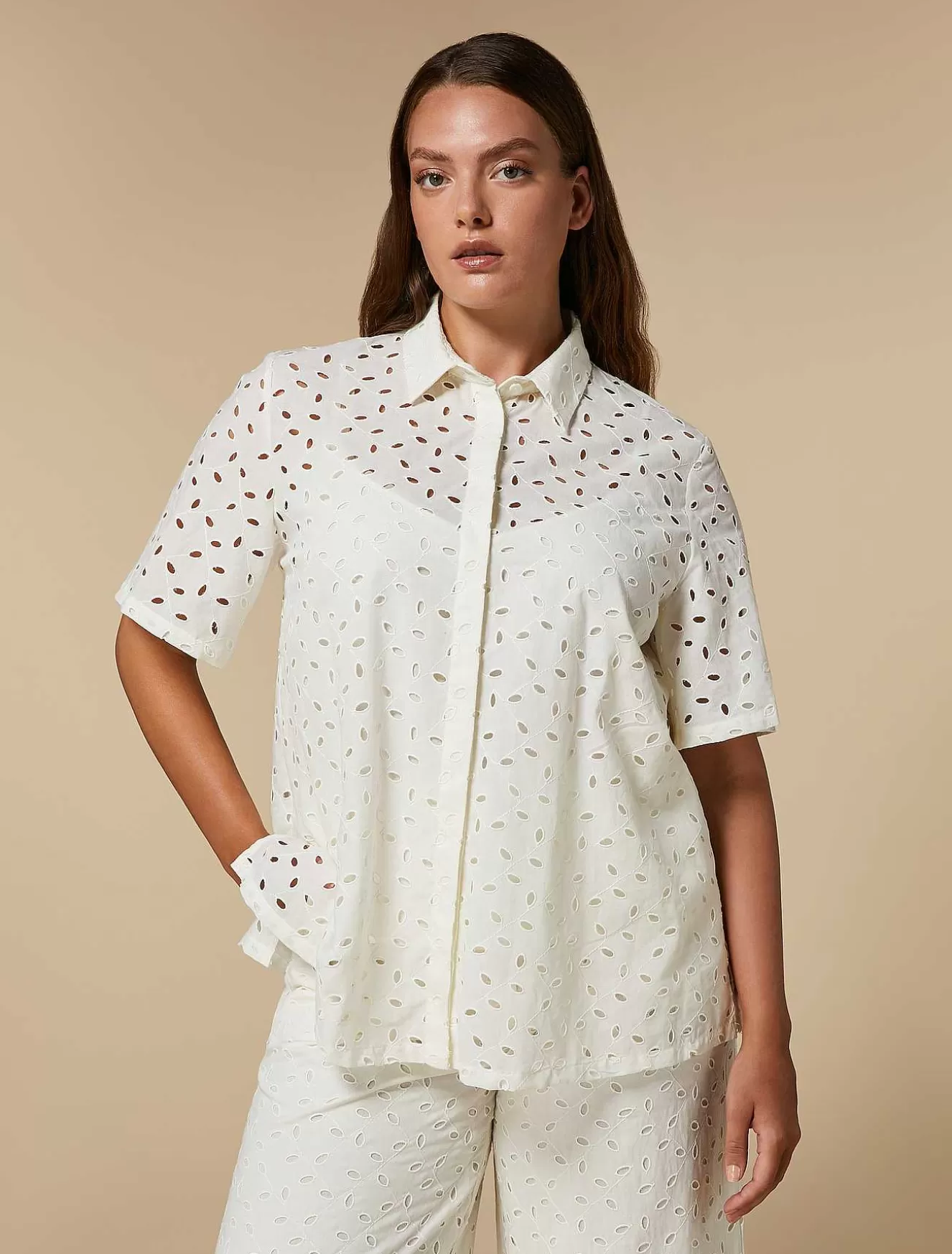 Cotton Voile Shirt-Marina Rinaldi Outlet